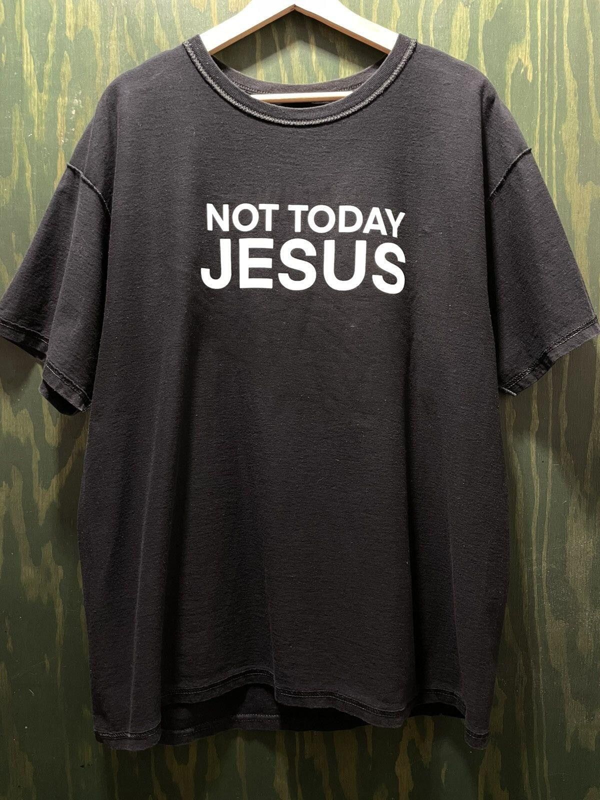 Vintage NOT TODAY JESUS inside out print black metallica tee Size US XL / EU 56 / 4 - 1 Thumbnail
