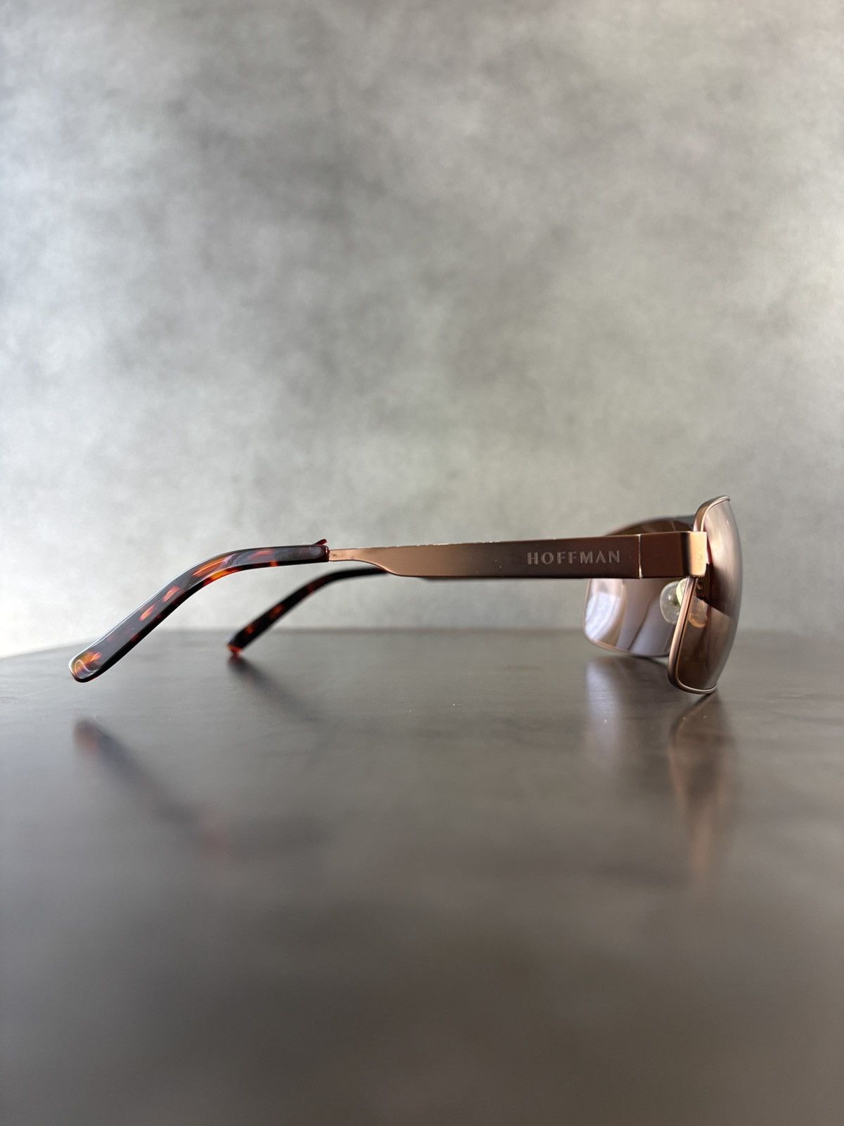 Designer Hoffman Sunglasses Aviators Bronze Metal Wrap Shield 90s Size ONE SIZE - 17 Thumbnail