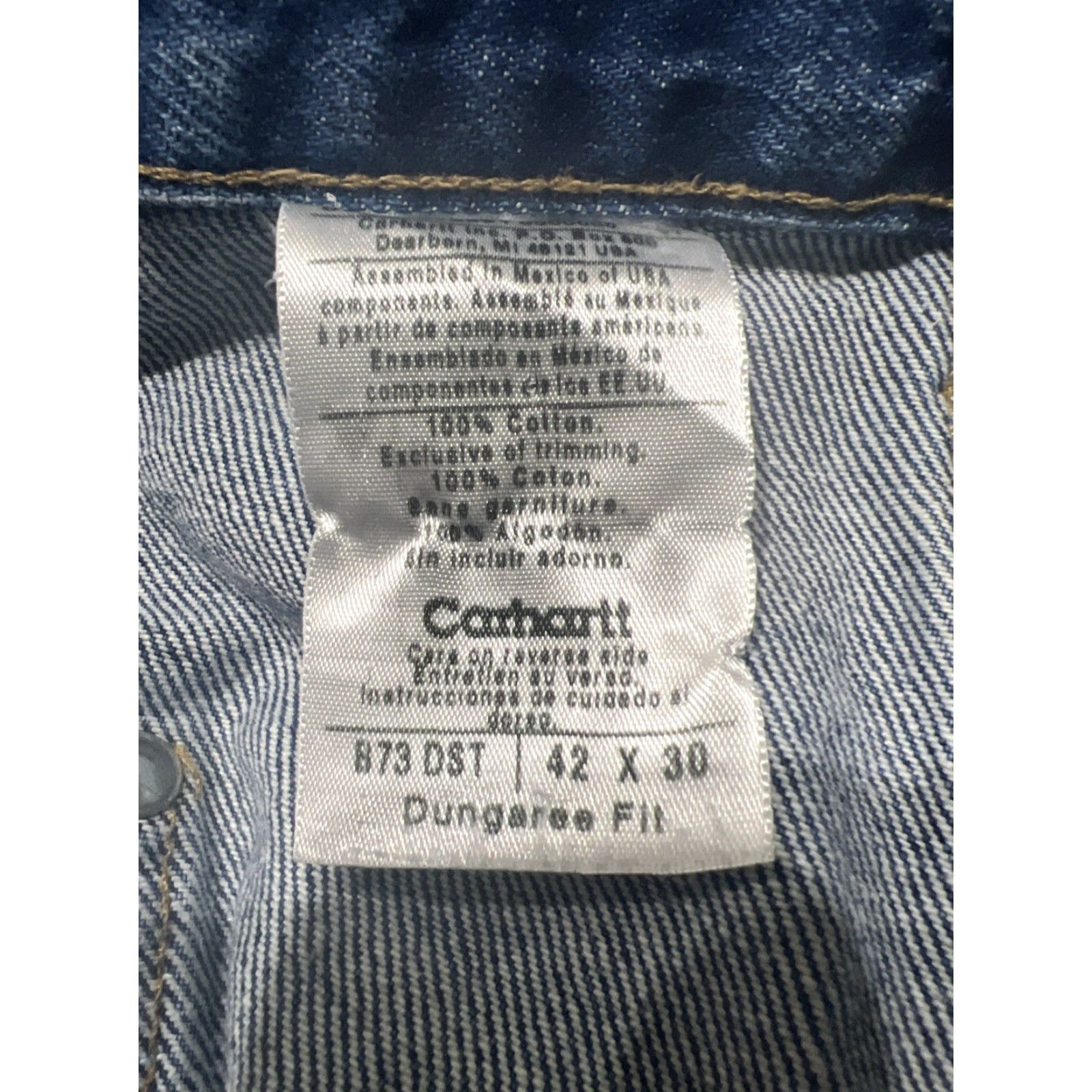 Carhartt VINTAGE Carhartt Mens Dungaree Fit Workwear Pants 42X30 Denim Blue Solid Cotton Casual Size US 42 / EU 58 - 5 Thumbnail