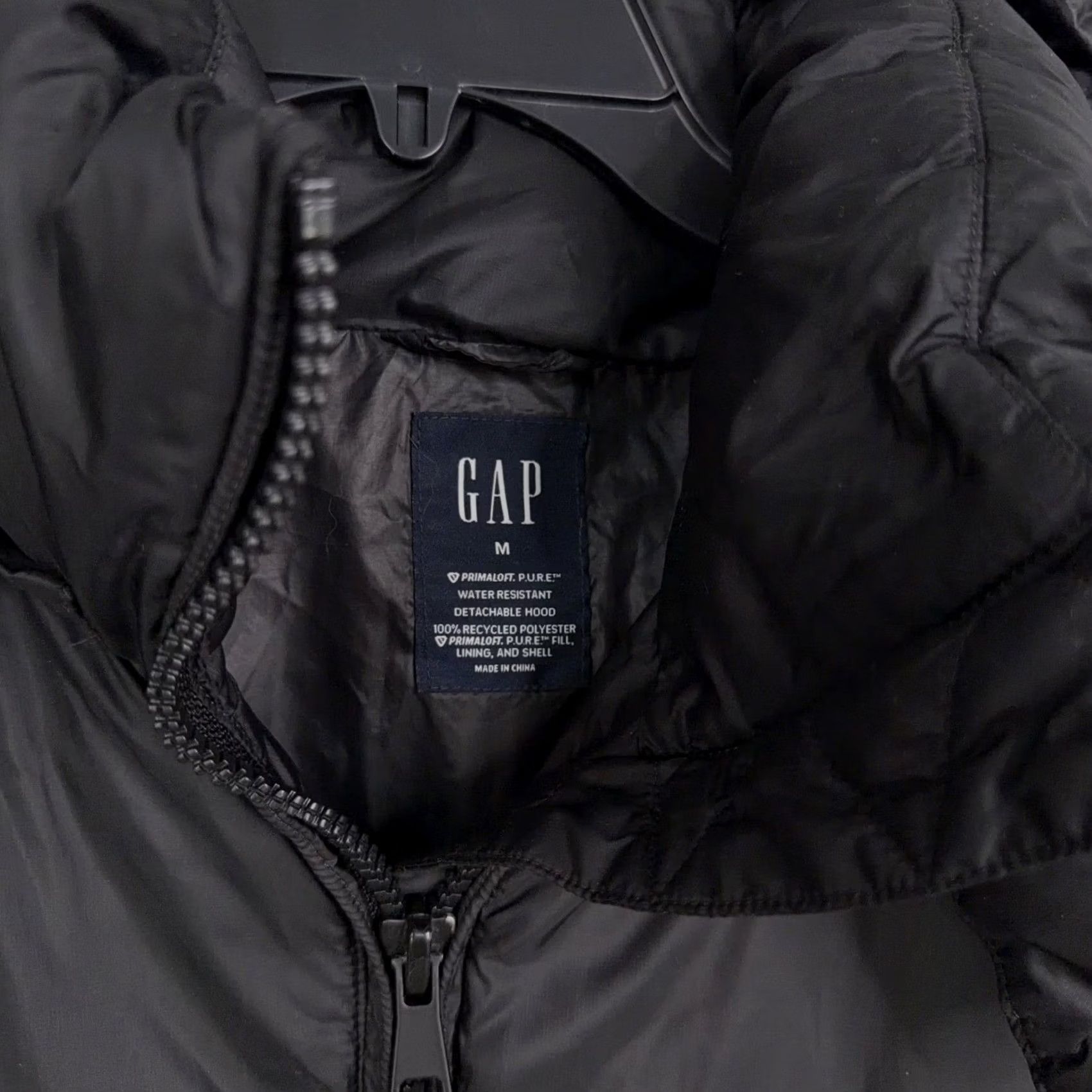 Gap Gap Puffer Jacket Mens M Black Solid PrimaLoft P.U.R.E. Hooded Winter Gorpcore Jacket Size US M / EU 48-50 / 2 - 2 Thumbnail