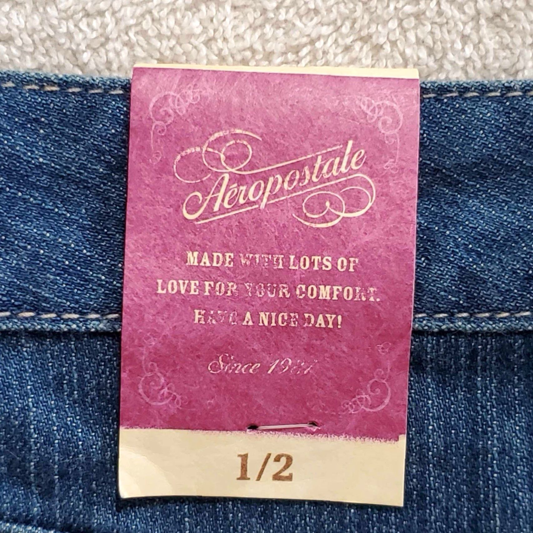 Vintage Aéropostale Skort Women 1/2 Mid Blue NWT MSRP 34.50 Skirt Short Jeans Style Size 25" / US 0 / IT 36 - 3 Thumbnail