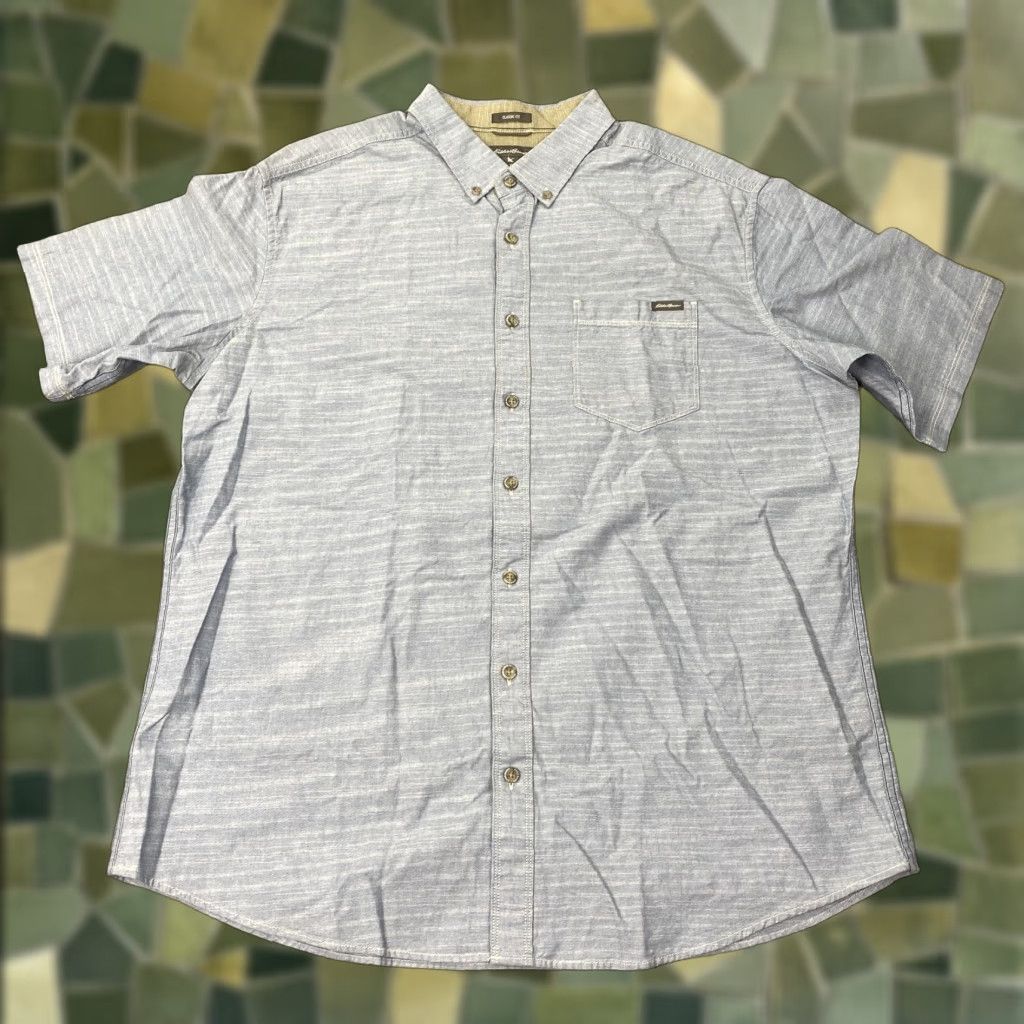 Eddie Bauer Eddie Bauer Shirt Mens XLT Light Blue Chambray Classic Fit Short Sleeve Button-Up Collared Pocketed - Mens Size US XL / EU 56 / 4 - 1 Thumbnail