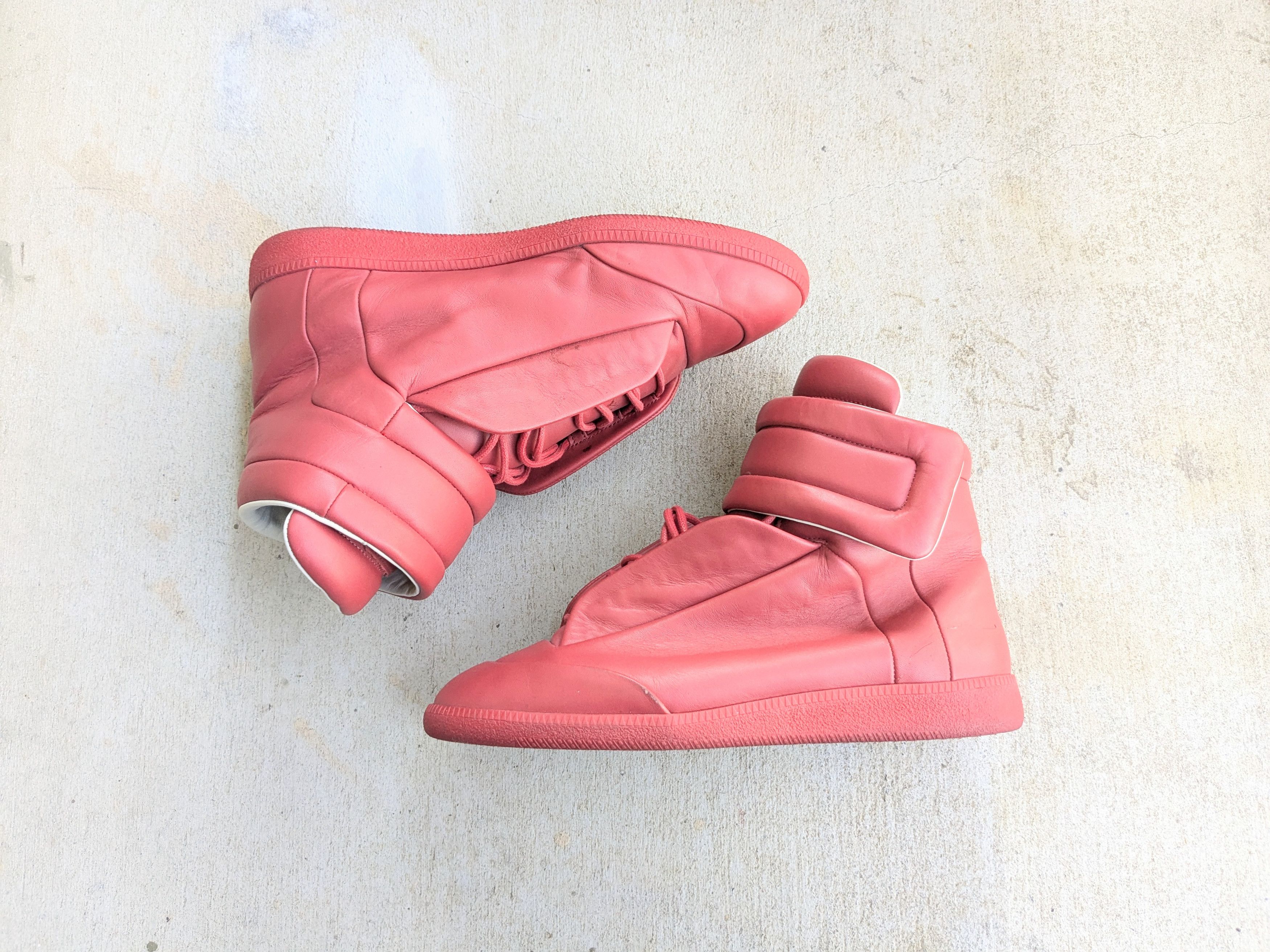 Maison Margiela Maison Margiela Future Red 13 46 High Tops Leather Sneakers Size US 13 / EU 46 - 2 Thumbnail