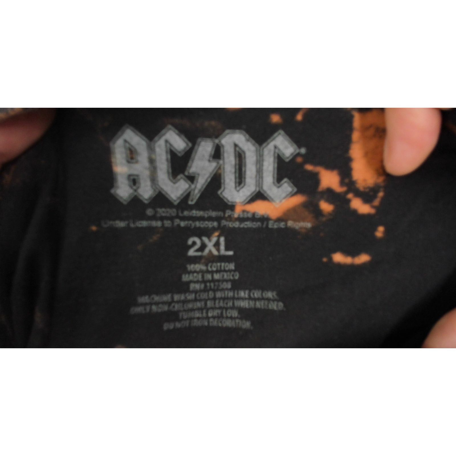 Other Custom 1-of-1 AC/DC Bleached Flame Hem Band Tee 2XL Size US XXL / EU 58 / 5 - 5 Thumbnail