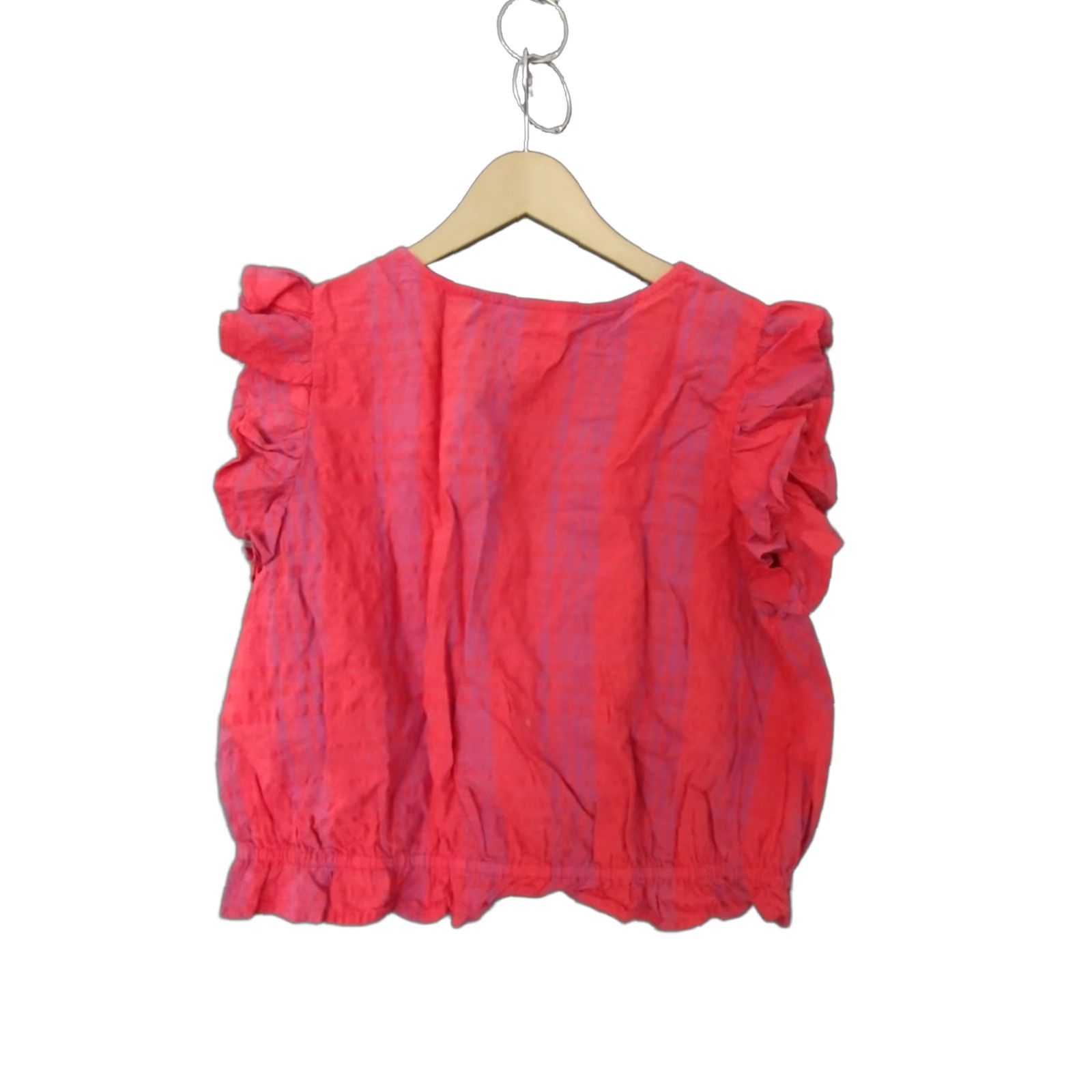 Vintage Universal Thread Red Short Ruffle Cap Sleeve V-Neck Crop Top XL Women Shirt Crop Top Red XS-XL Size XL / US 12-14 / IT 48-50 - 1 Thumbnail