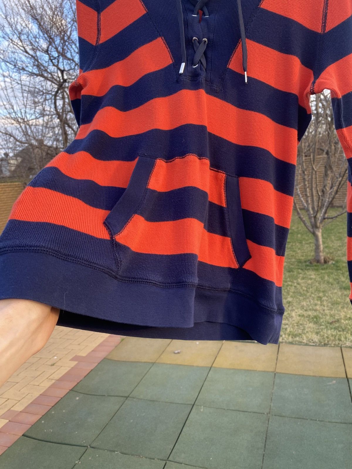 Polo Ralph Lauren × RLX Ralph Lauren × Vintage Vintage Ralph Lauren striped lace-up hoodie Y2K sweater Size XL / US 12-14 / IT 48-50 - 8 Thumbnail