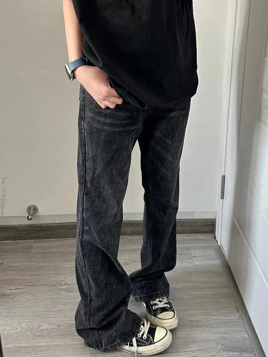 Japanese Brand Retro straight washed cat whisker jeans Size US 32 / EU 48 - 5 Thumbnail