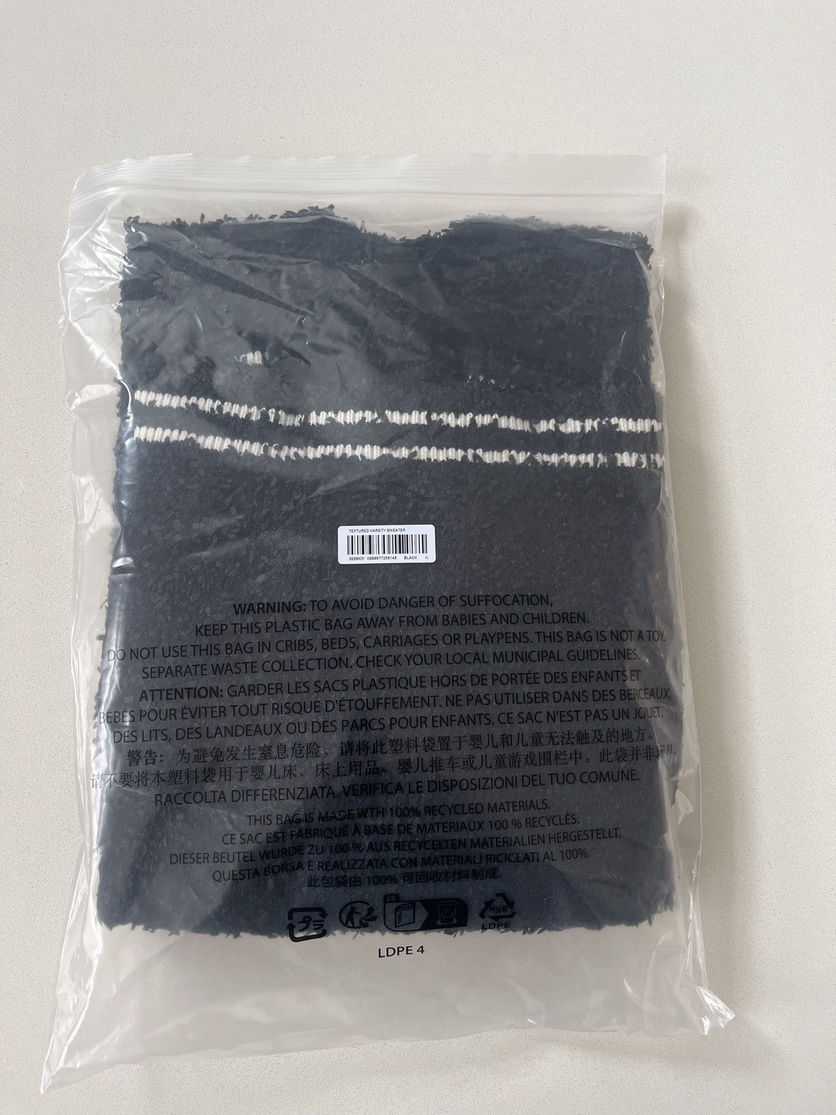 Supreme Supreme Textured Varsity Arc Sweater Black Size US XL / EU 56 / 4 - 3 Thumbnail