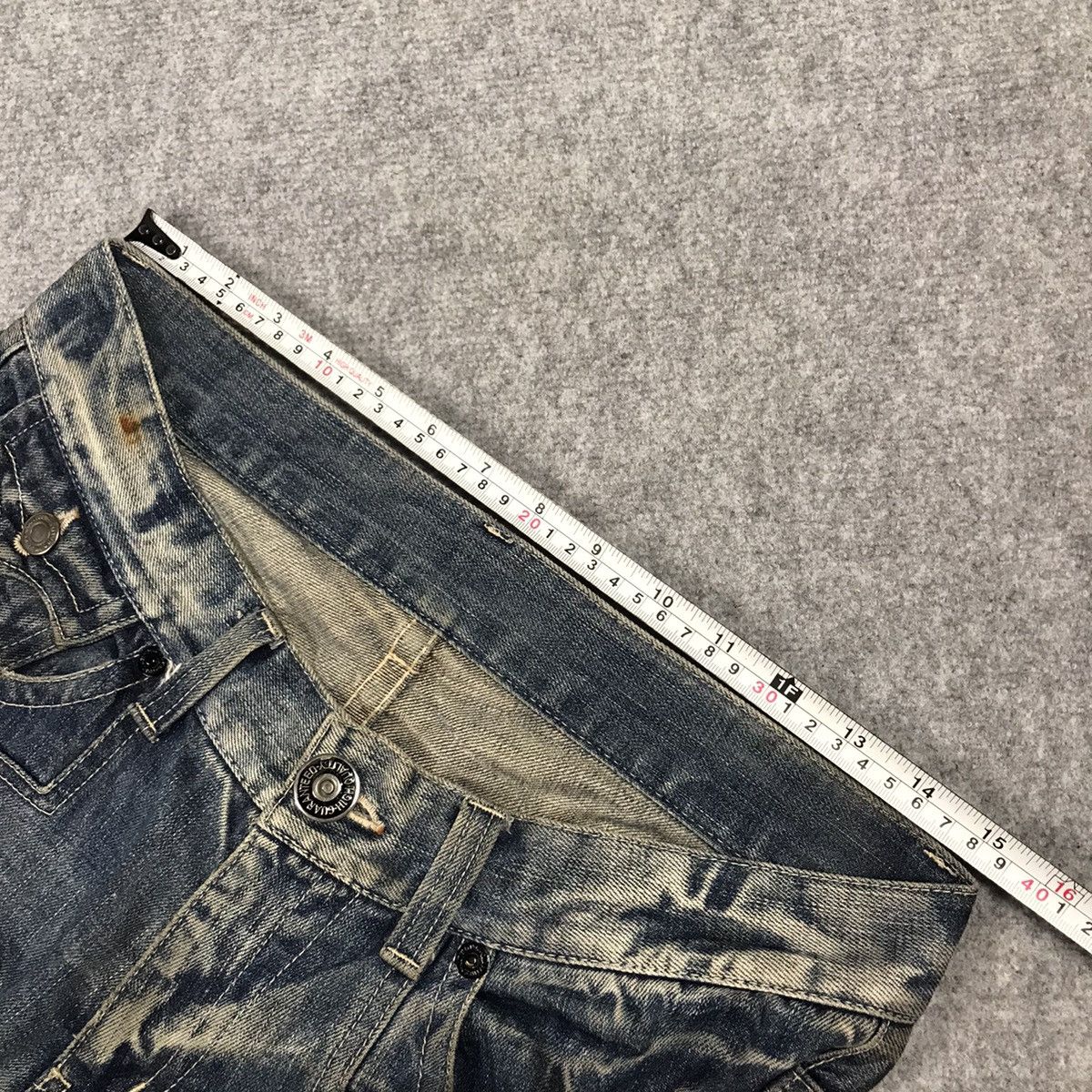 If Six Was Nine × Le Grande Bleu (L.G.B.) FALRE DENIM RATTLE TRAP BOOTCUT DISTRESSED DENIM PANTS Size US 30 / EU 46 - 20 Thumbnail