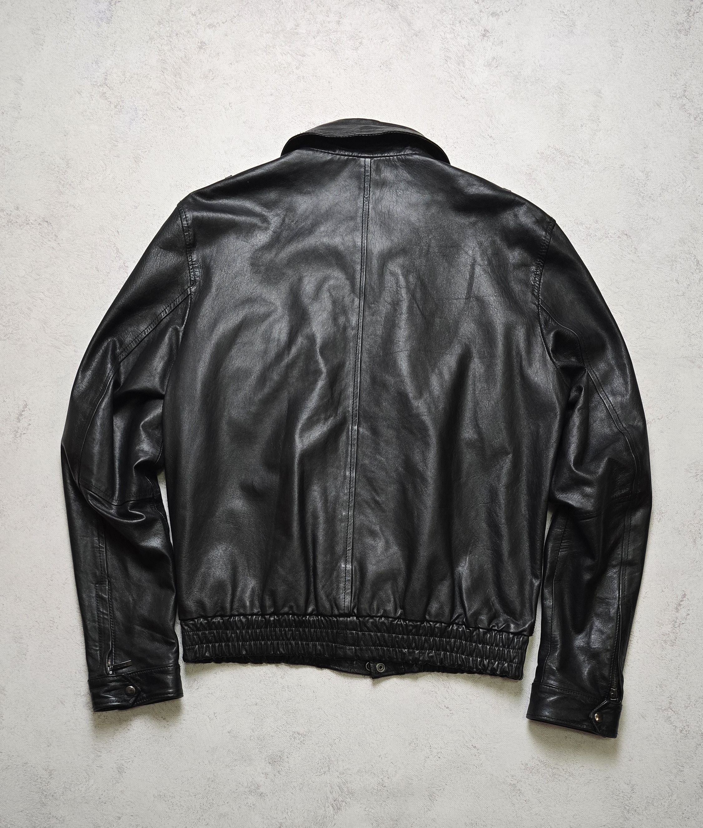 Other Floriani Vera Pelle Leather Bomber Jacket Full Zip Military Size US XL / EU 56 / 4 - 2 Thumbnail