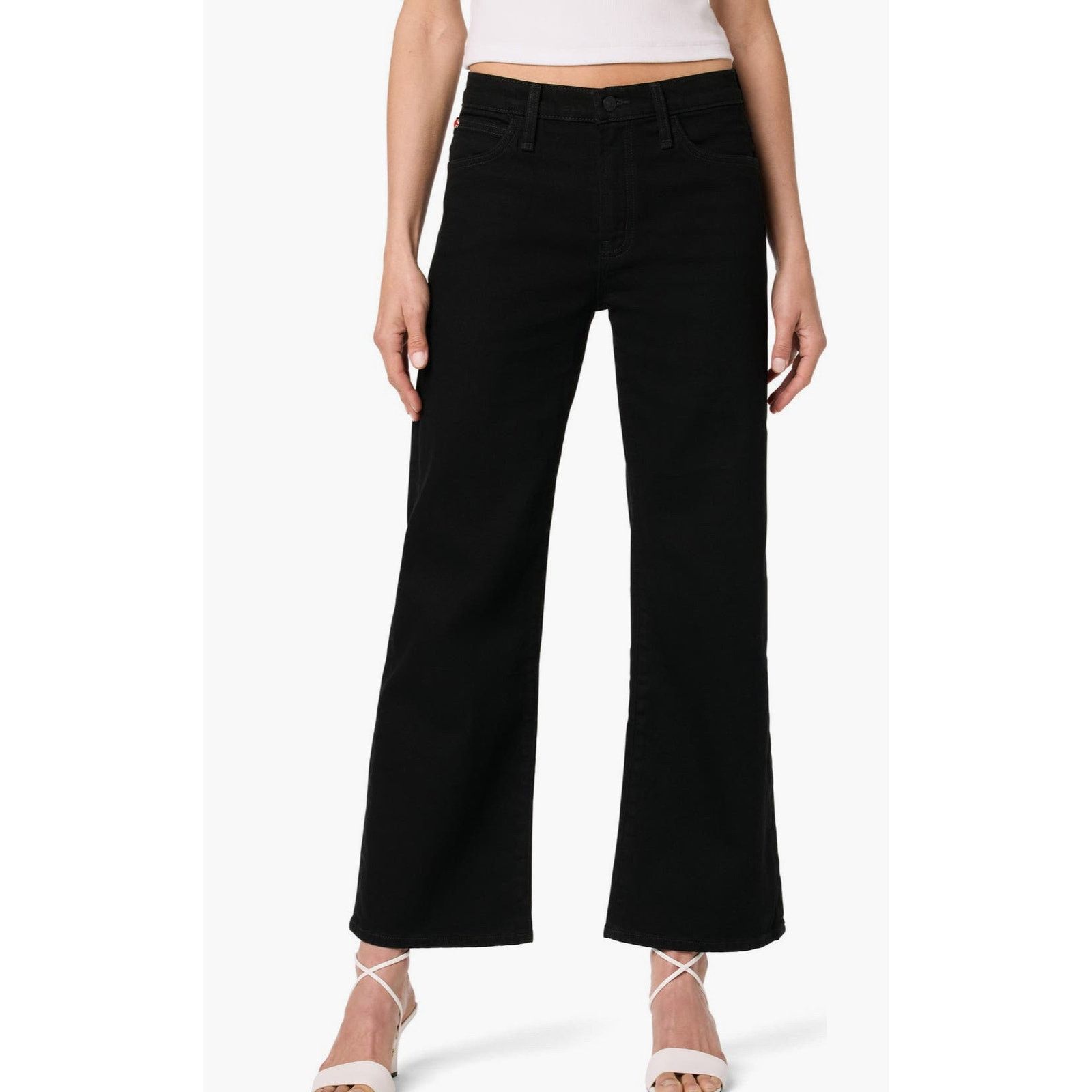 Hudson $215 New Hudson Rosalie High Waist Wide Leg Crop Black 25 Size 25" / US 0 / IT 36 - 3 Thumbnail