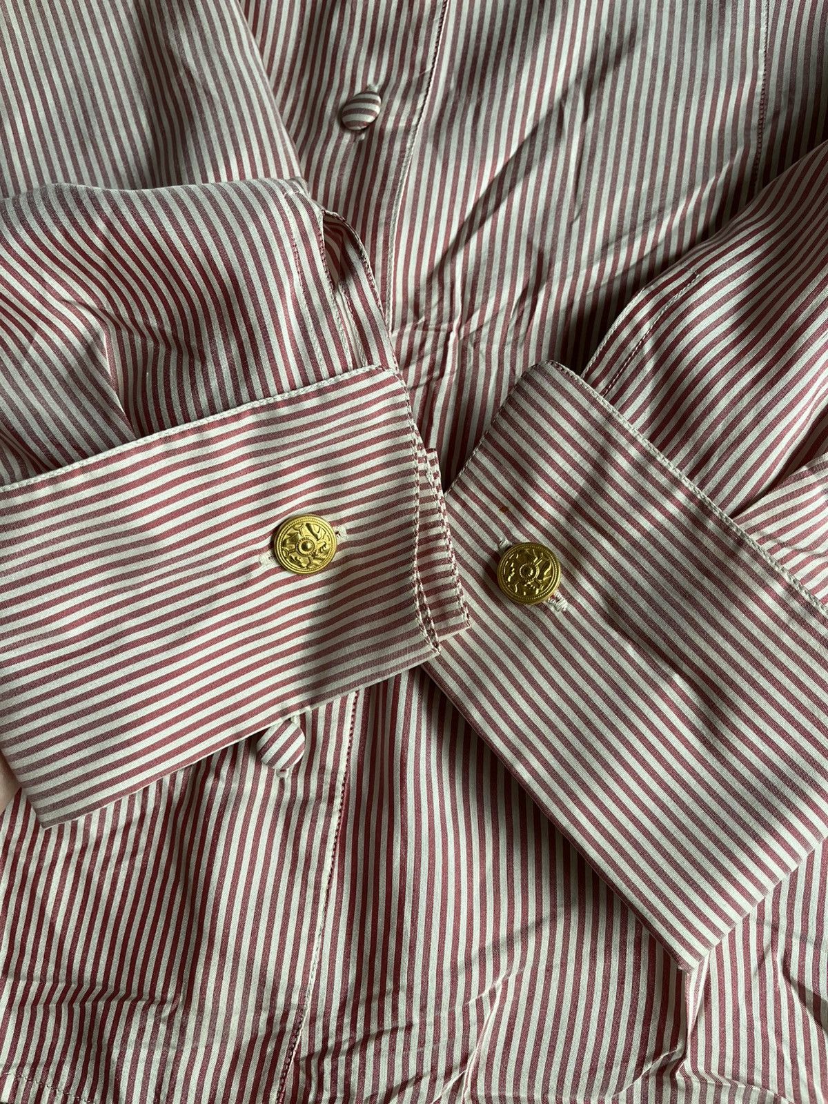 Salvatore Ferragamo VINTAGE SALVATORE FERRAGAMO STRIPED SILK SHIRT MADE IN ITALY Size M / US 6-8 / IT 42-44 - 6 Thumbnail