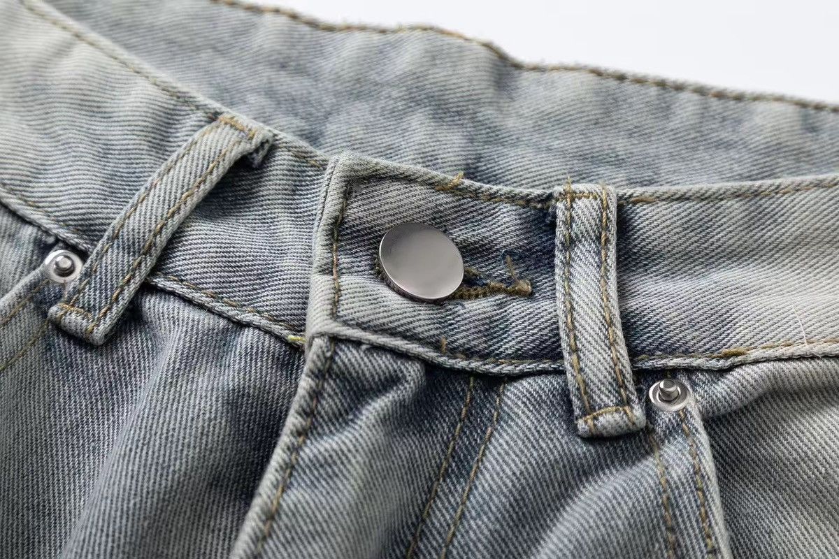 Japanese Brand × Jean Multi pocket ripped workwear wide leg cargo jeans Size US 28 / EU 44 - 6 Thumbnail