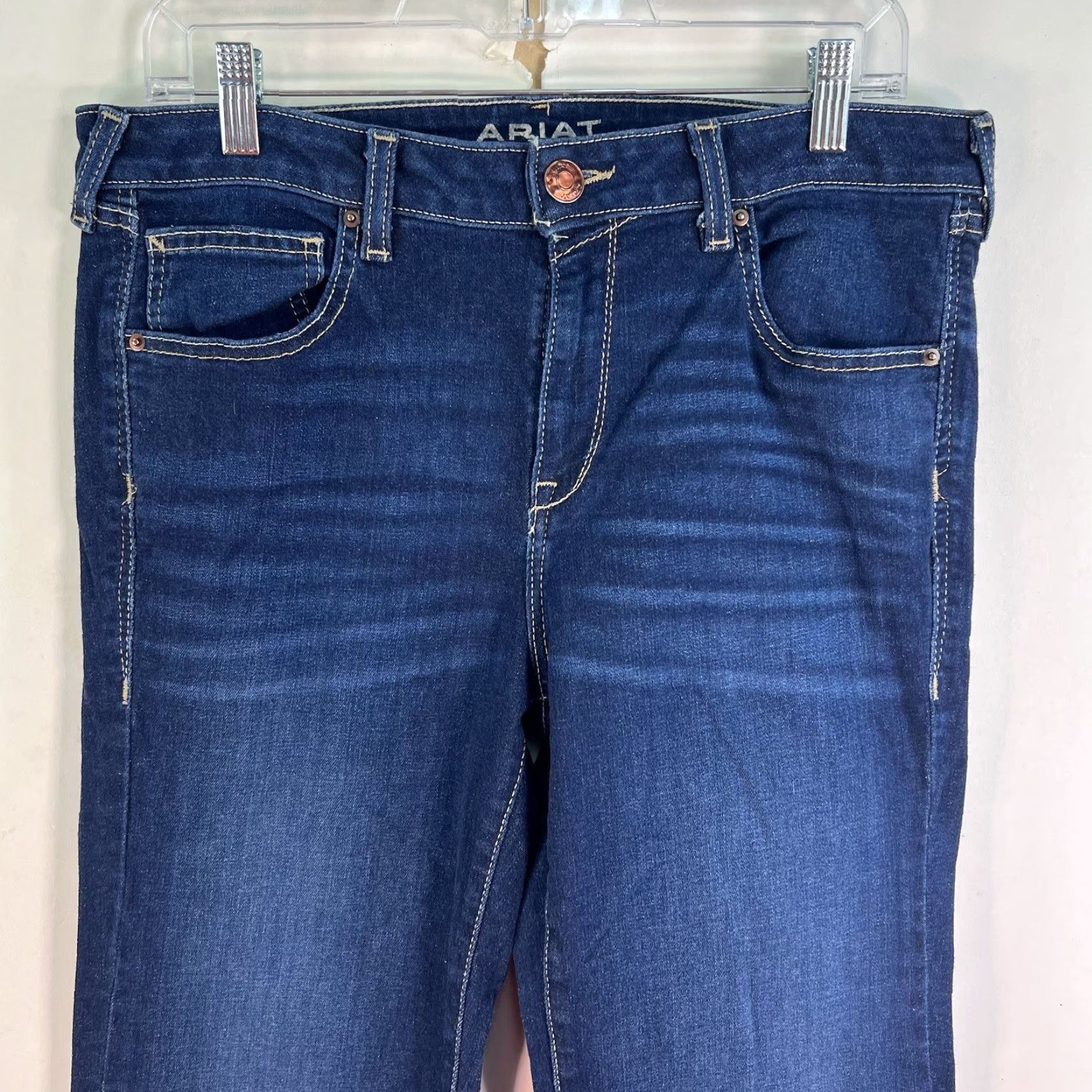 Ariat VINTAGE? No. Ariat Katie Flare Jeans Denim Women’s Size 32 L Blue 32 Inseam Dark Wash Embroidered Logo Western Cowboy 90s Style Womens Size 24" / US 00 / IT 34 - 2 Thumbnail