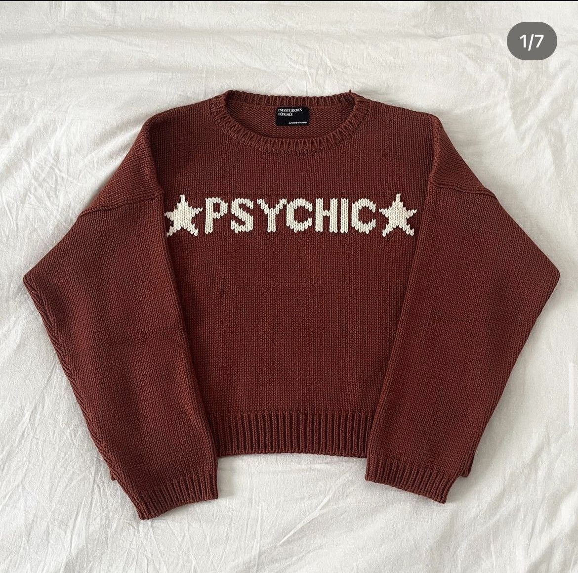 image of Enfants Riches Deprimes Psychic Knit in Rust, Men's (Size XL)