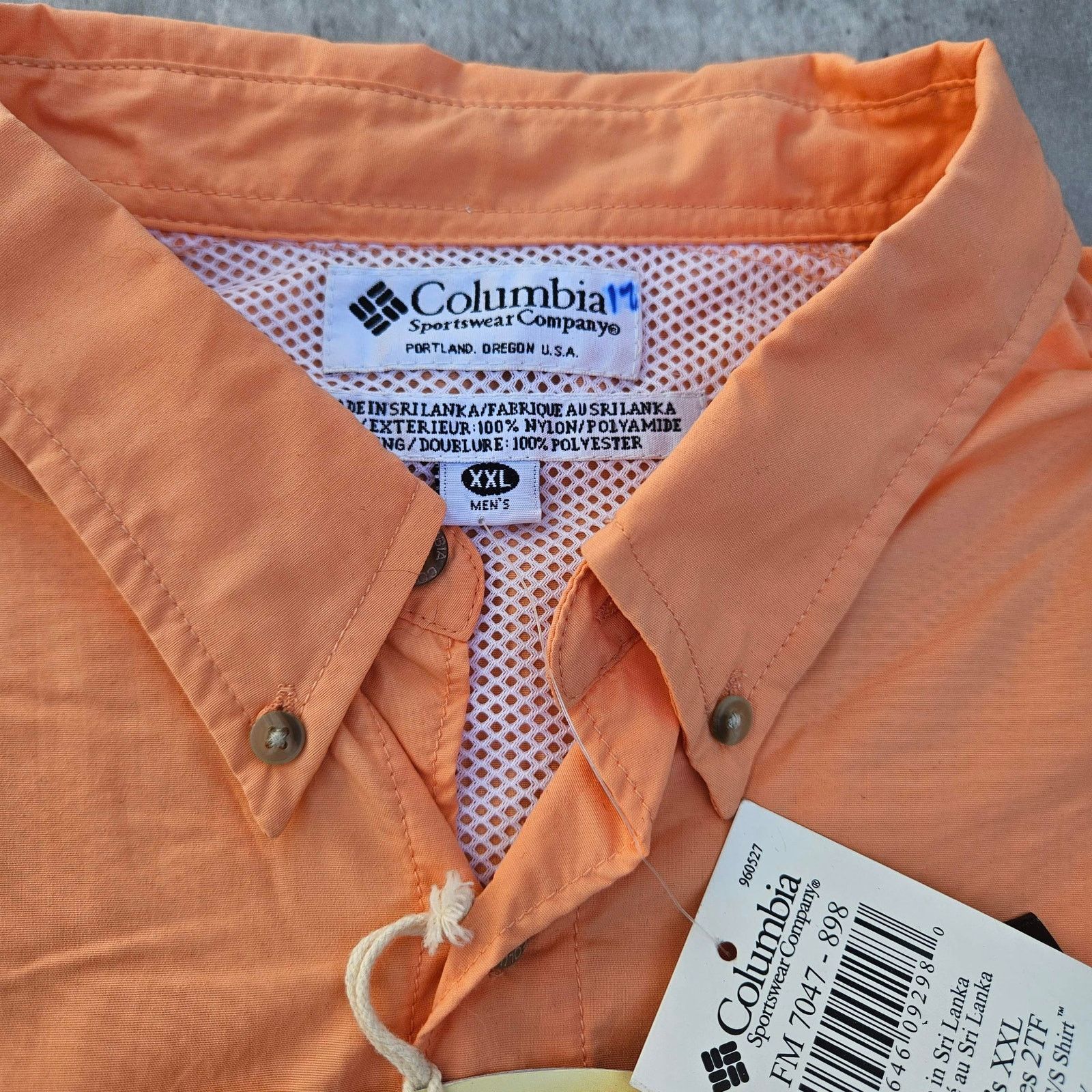 Fruit Of The Loom Columbia PFG Bahama Shirt Orange Vented Fishing Mens XXL Size US L / EU 52-54 / 3 - 2 Thumbnail