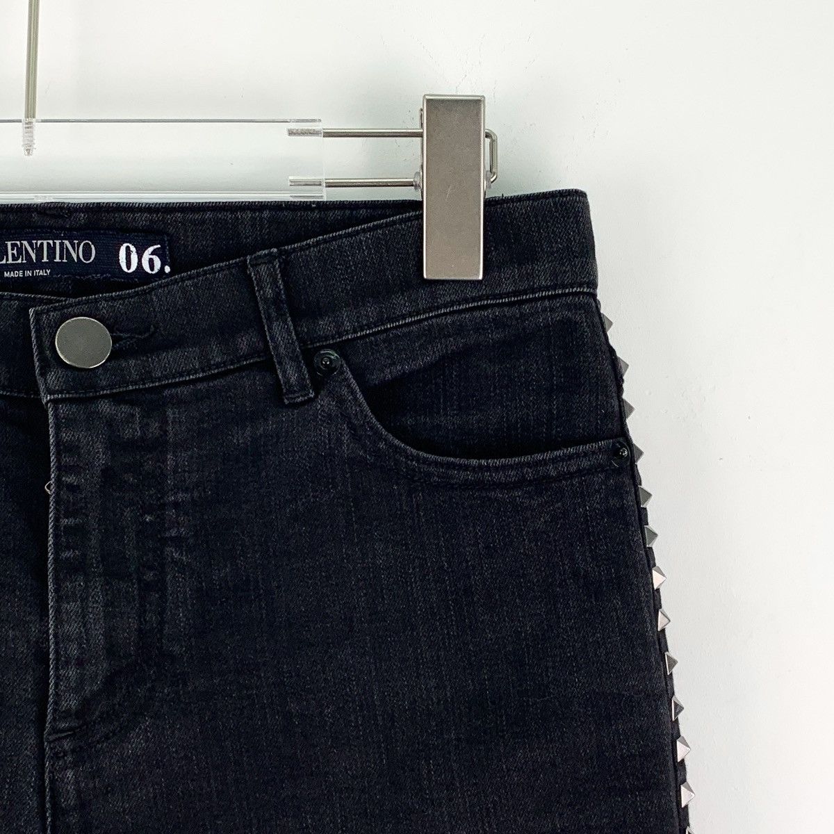 Valentino Valentino Black Stud Embellished Cotton Casual Pants K26WX Size 27" / US 4 / IT 40 - 3 Thumbnail