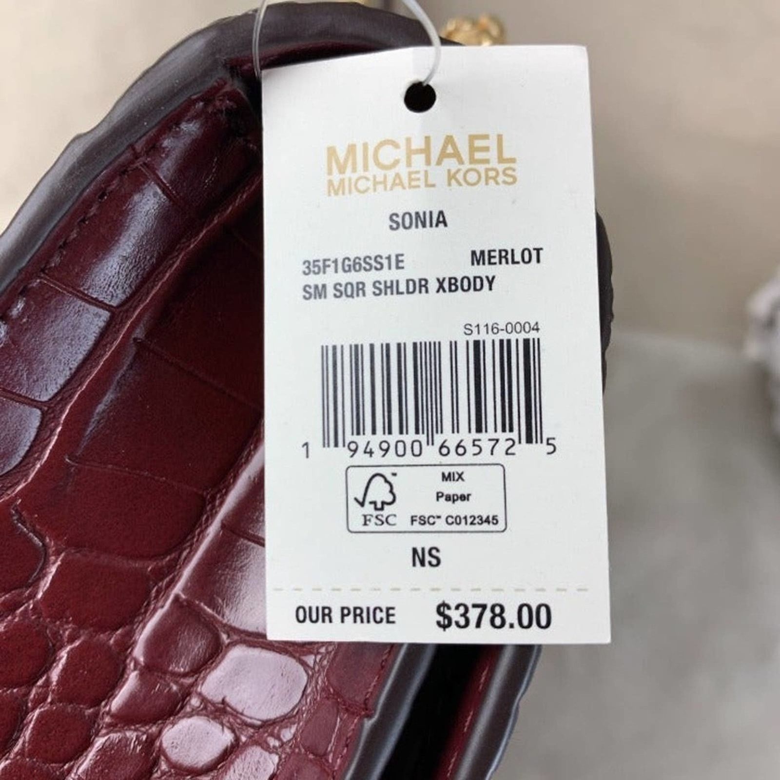 Michael Kors Michael Kors Sonia 35F1G6SS1E Sm Shldr Crossbody Bag merlot Size ONE SIZE - 5 Thumbnail