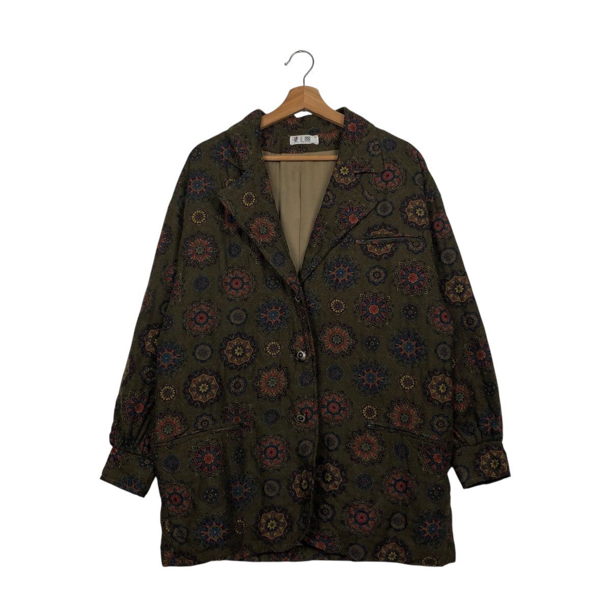 Vintage Button Jacket FullPrint Floral I 1981 Made in Italy