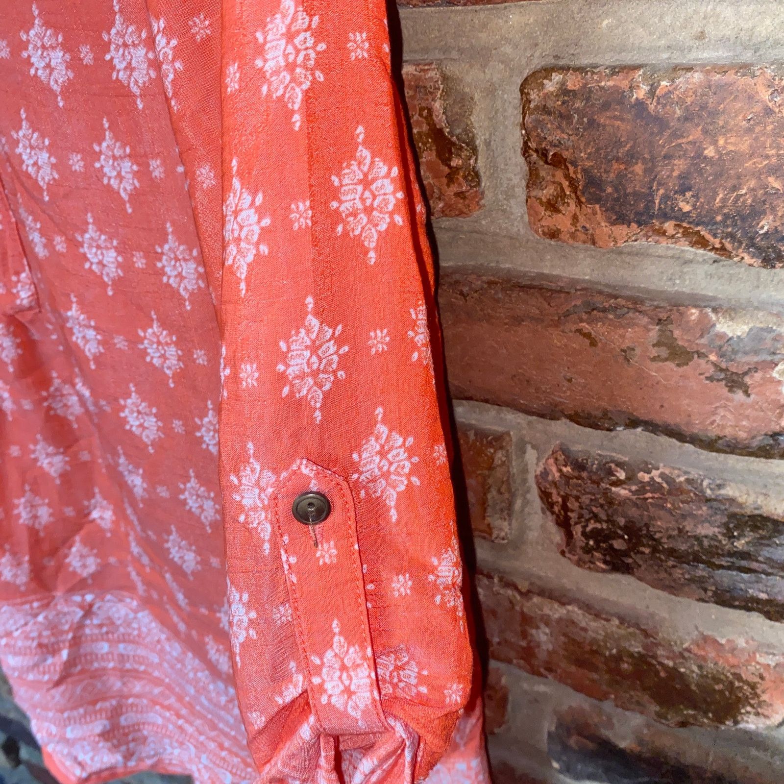 Other Kim Rogers Coral White Print Embellished Blouse Size Small Size S / US 4 / IT 40 - 2 Thumbnail