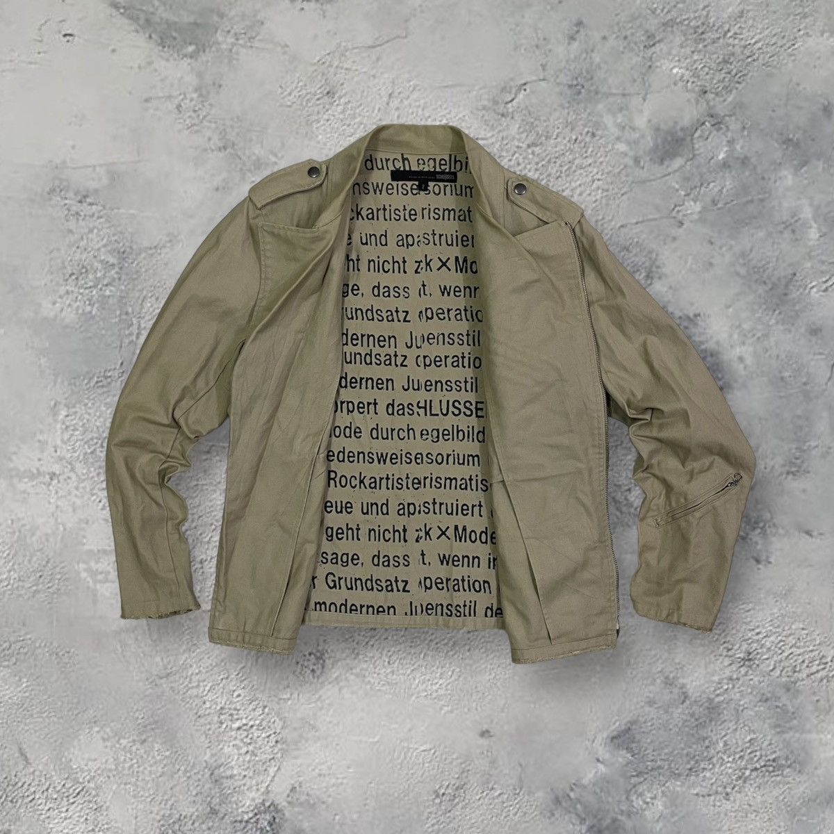 image of If Six Was Nine x Schlussel Schlussel Tactical Zipper Wording Inside J in Beige (Size Medium)