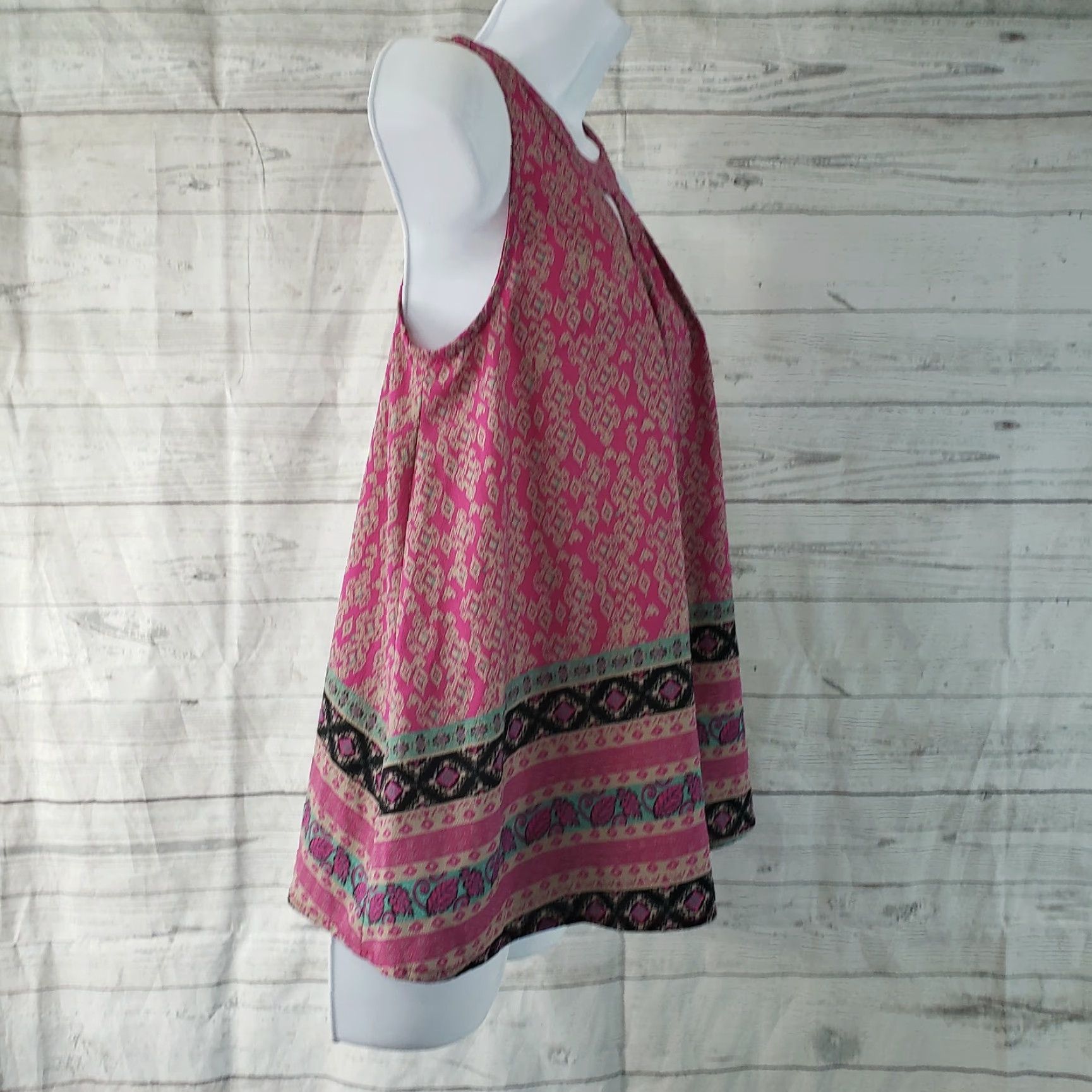 Vintage Xhilaration Womens Tank Top XS Pink Black Sleeveless Cutouts Casual Size XS / US 0-2 / IT 36-38 - 2 Thumbnail