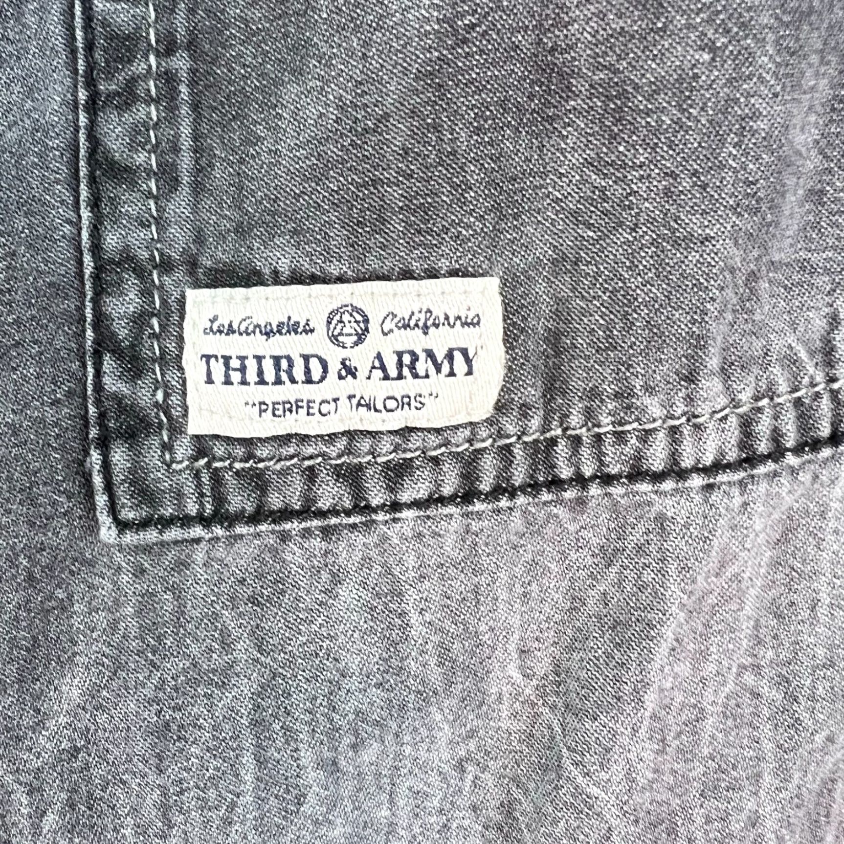 Vintage VINTAGE Third Army LA Shirt Mens XL Gray Pockets Laundered Shirt 90s Mens Clothing Button-Up Size US XL / EU 56 / 4 - 2 Thumbnail