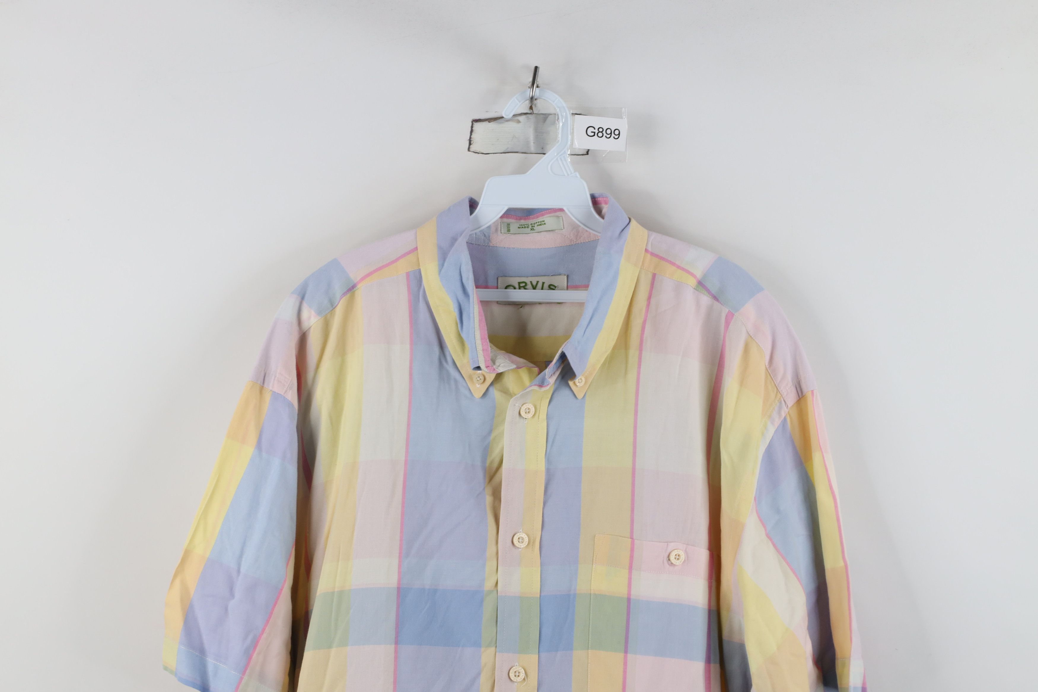Orvis Vintage 90s Orvis Checkered Madras Plaid Button Down Shirt Size US XL / EU 56 / 4 - 2 Thumbnail