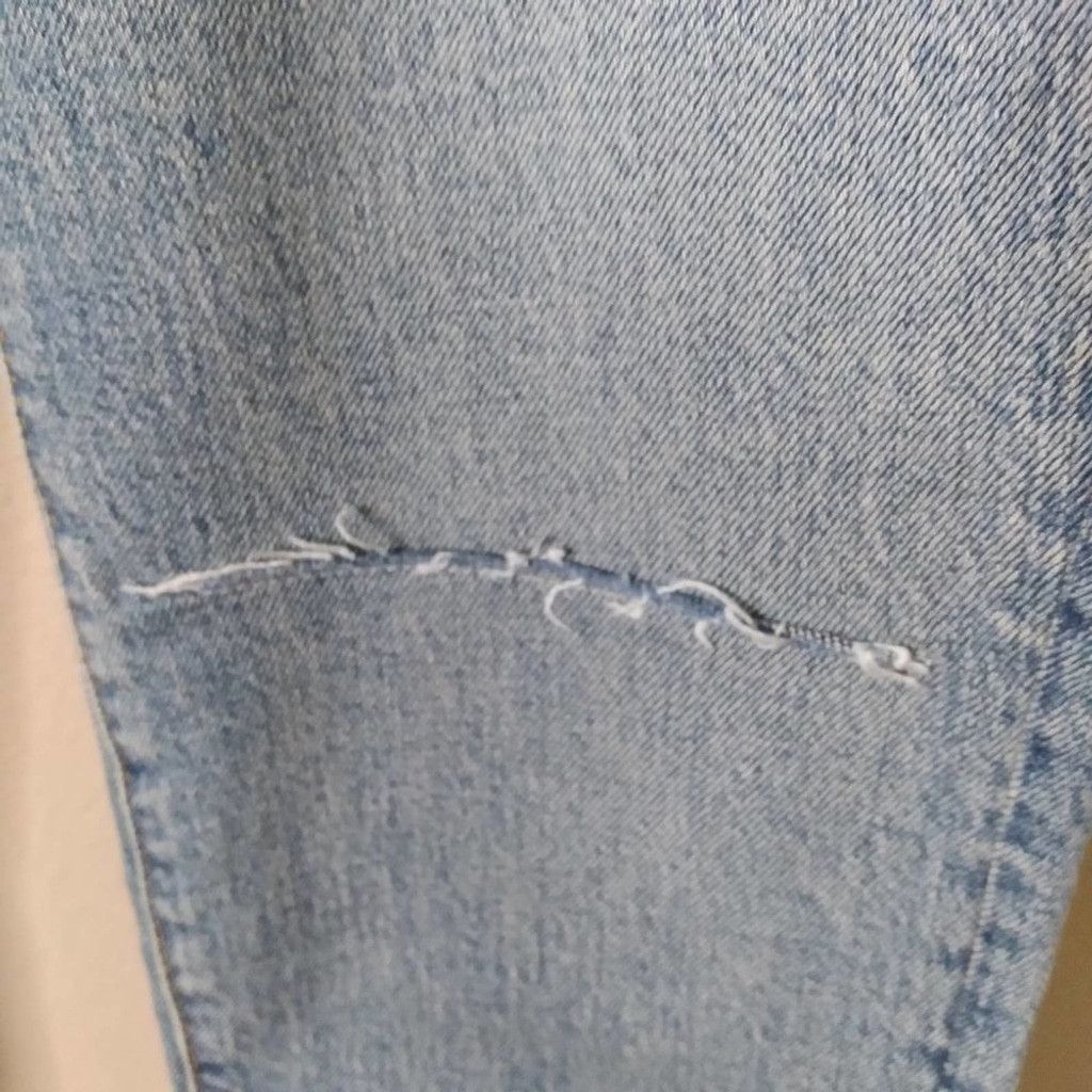 Free People We The Free Denim Jeans Raw Frayed Hem Distressed Size 29 Size 29" - 3 Thumbnail