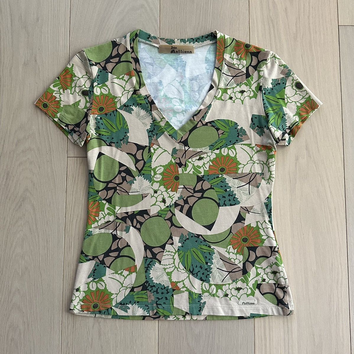 John Galliano AW2005 Floral Camo Mix T-Shirt Size M / US 6-8 / IT 42-44 - 1 Thumbnail
