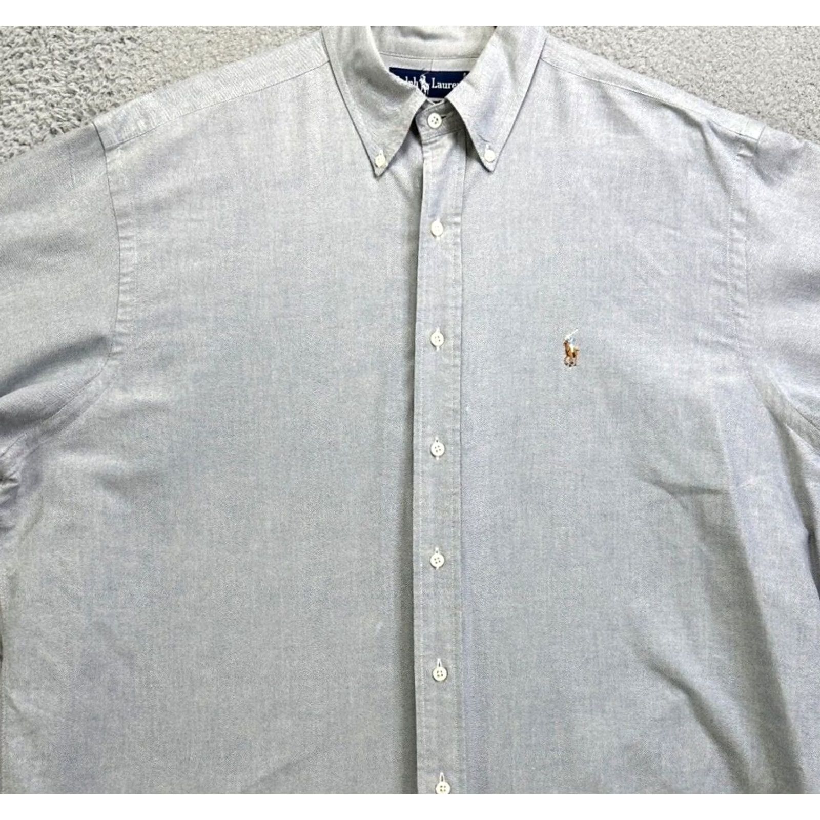 Ralph Lauren Ralph Lauren Shirt Adult 17-34 Grey Button-Down Dress Long Sleeve Men Size 46R - 2 Thumbnail