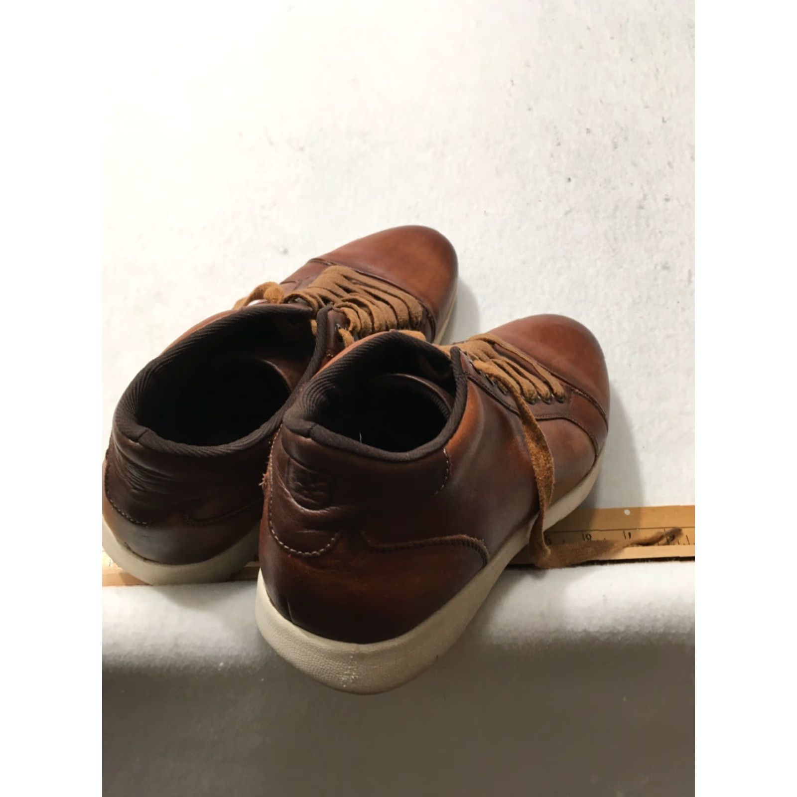 Stacy Adams Stacy Adams Harlow Mid Lace Up Sneaker Dress Shoe Mens 8.5 Cognac Brown Leather Oxford Cap Toe Vintage No Size US 9 / EU 42 - 5 Thumbnail