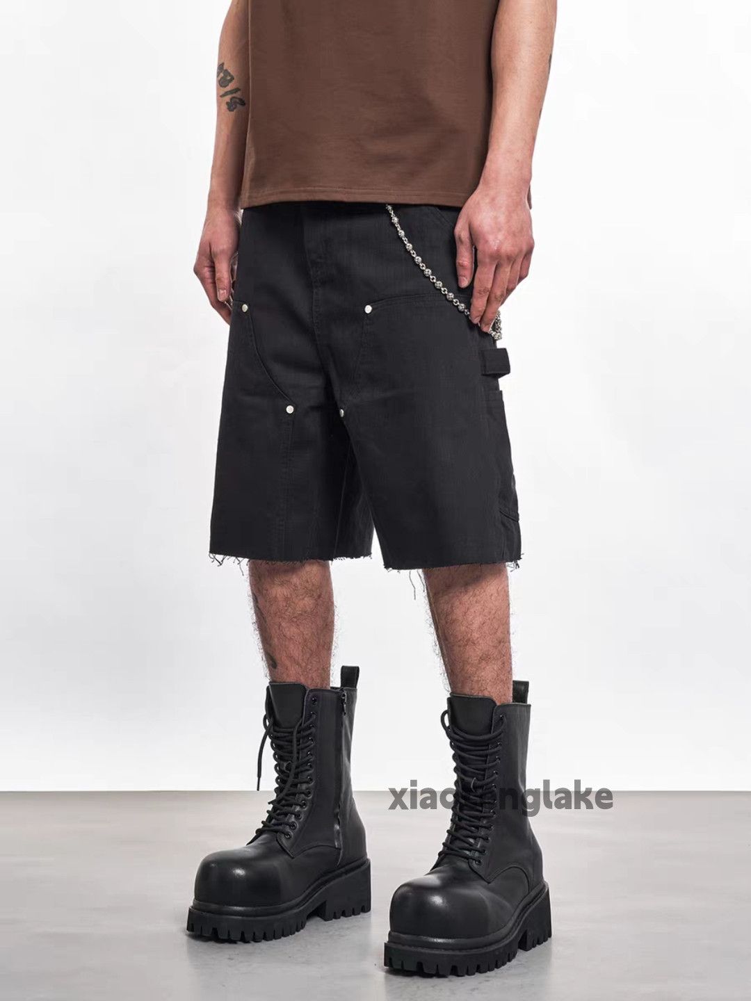 Designer Unisex outdoor utility punk yuppie grunge cargo shorts Size US 35 - 1 Thumbnail