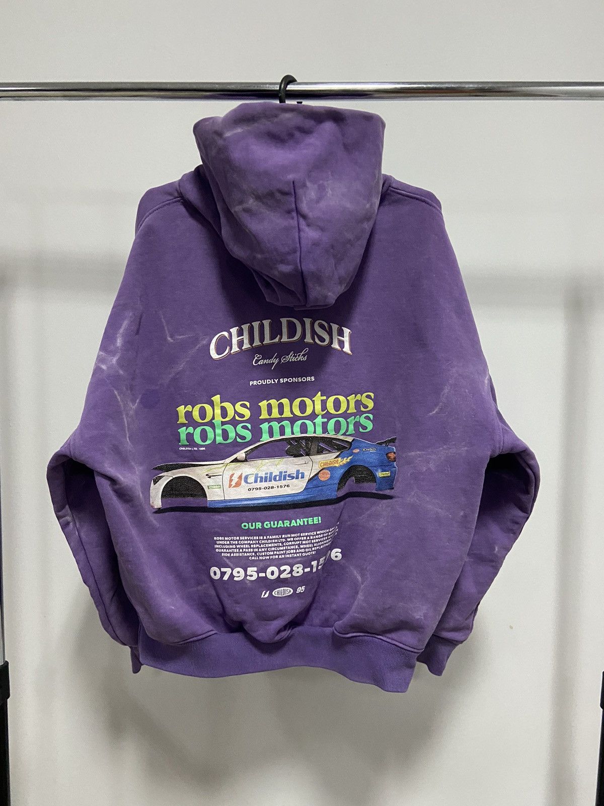 Japanese Brand × Vintage Childish vintage big logo hoodie robs motors Size US S / EU 44-46 / 1 - 2 Thumbnail