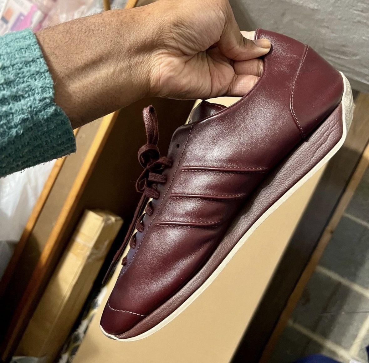 Y-3 Adidas Y-3 Country Leather Sneakers “Shadow Red” Size US 9.5 / EU 42-43 - 3 Thumbnail