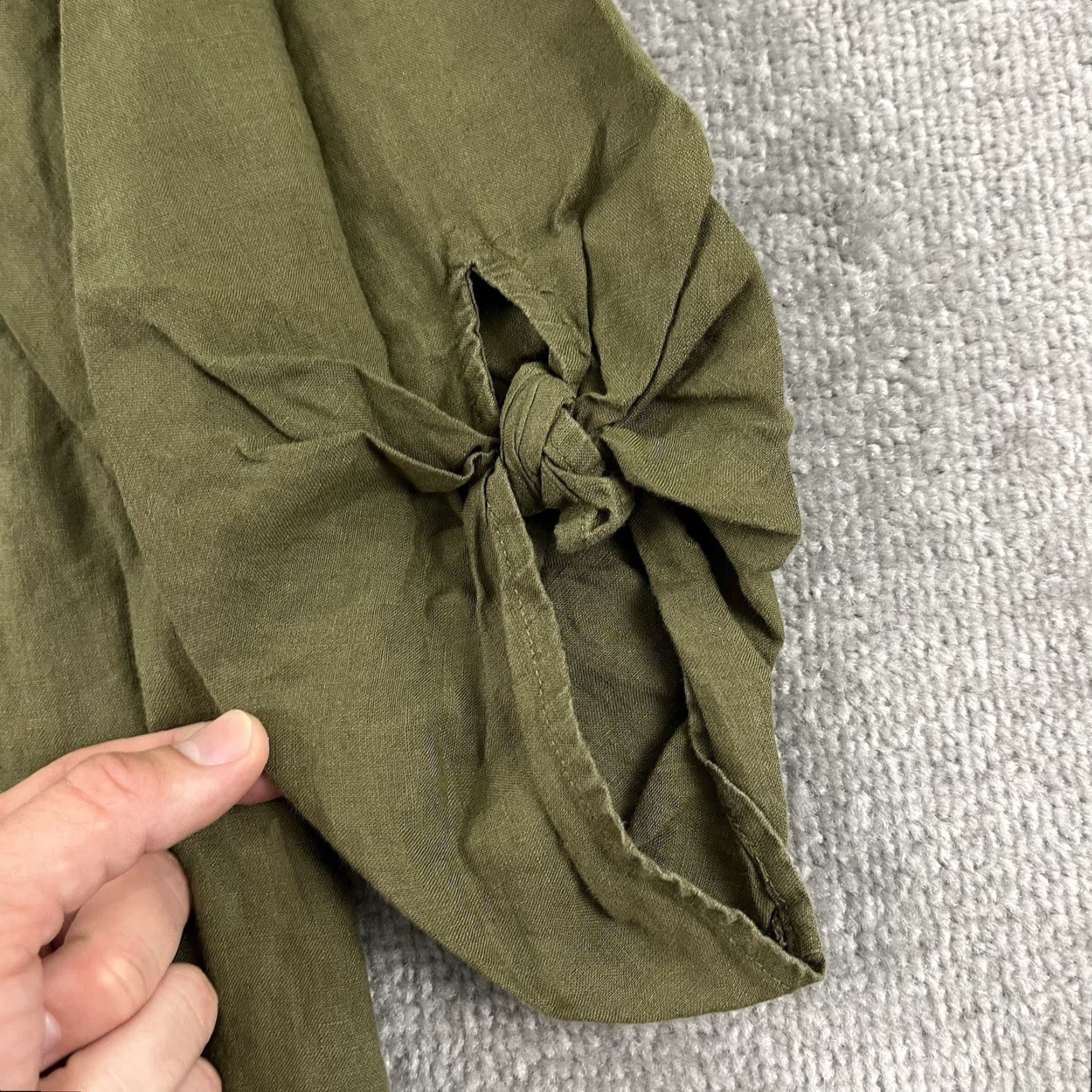 Eileen Fisher Shirt EILEEN FISHER Medium Green 100% Organic Linen Oversized Blouse Top Womens Size M / US 6-8 / IT 42-44 - 7 Thumbnail