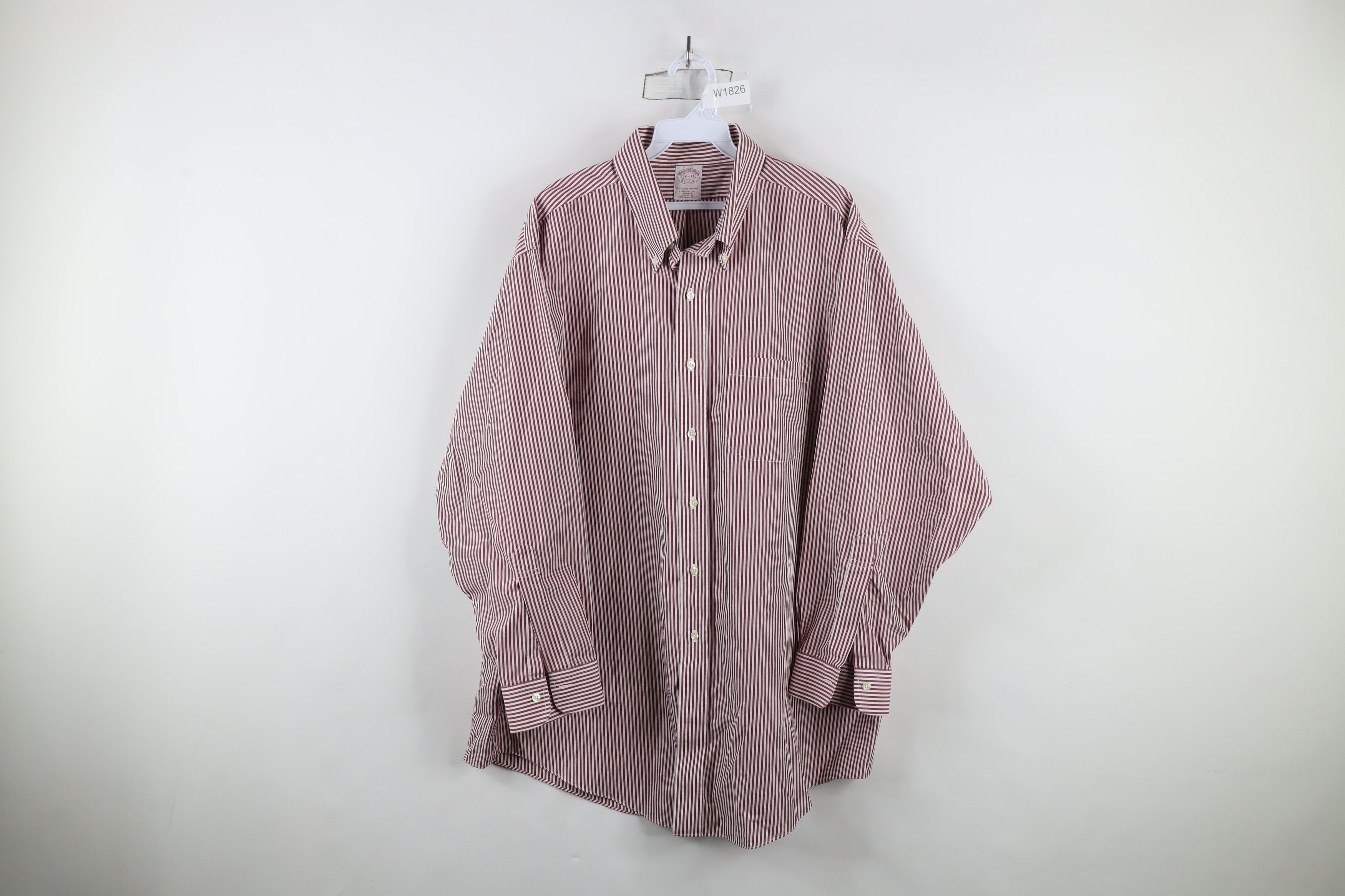 Brooks Brothers × Vintage Vintage 90s Brooks Brothers Striped Button Down Shirt Red Size US L / EU 52-54 / 3 - 1 Thumbnail