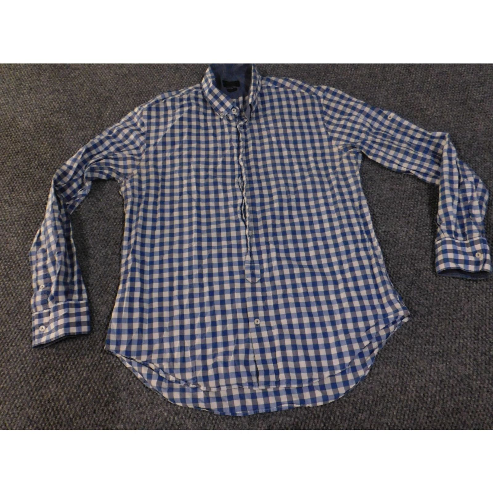 Zara Zara Shirt Mens Large Blue Plaid Button-Up Casual Button-Down Collar Classic Size US L / EU 52-54 / 3 - 4 Thumbnail