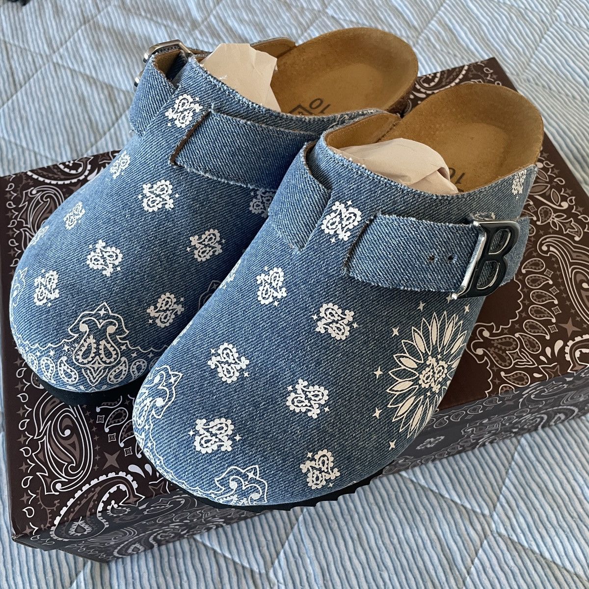 Bravest Studios Bravest Studios Denim Paisley Mules | Grailed