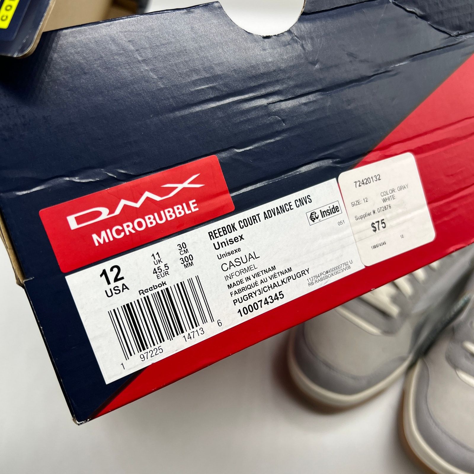 Reebok Reebok Unisex-Adult Court Advance Canvas Sneaker Size 12 Men Size US 12 / EU 45 - 12 Thumbnail