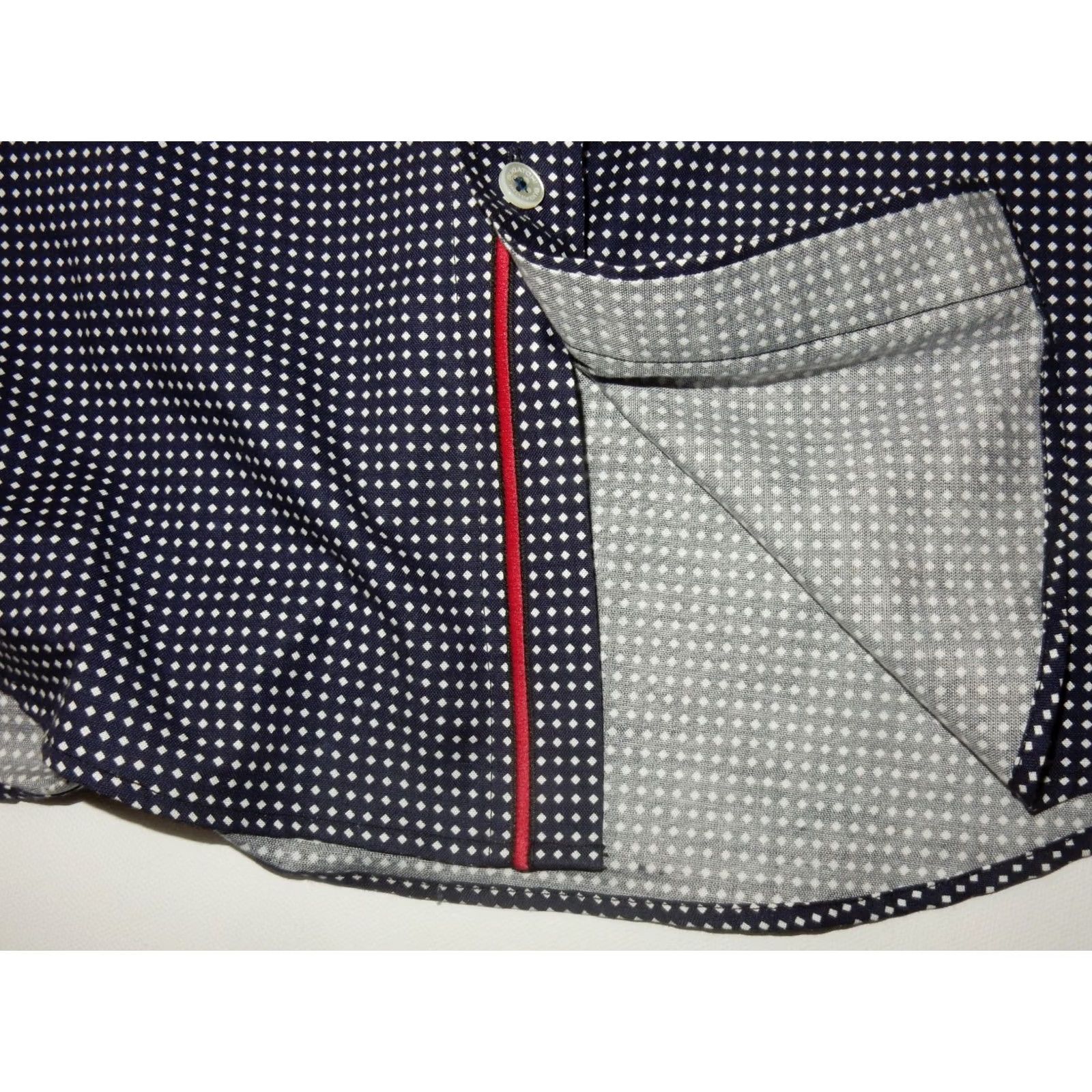 BUGATCHI Bugatchi Uomo Shirt Men Long Sleeve Button-Up Size S Polka Dot Blue Shaped Fit Size US S / EU 44-46 / 1 - 3 Thumbnail