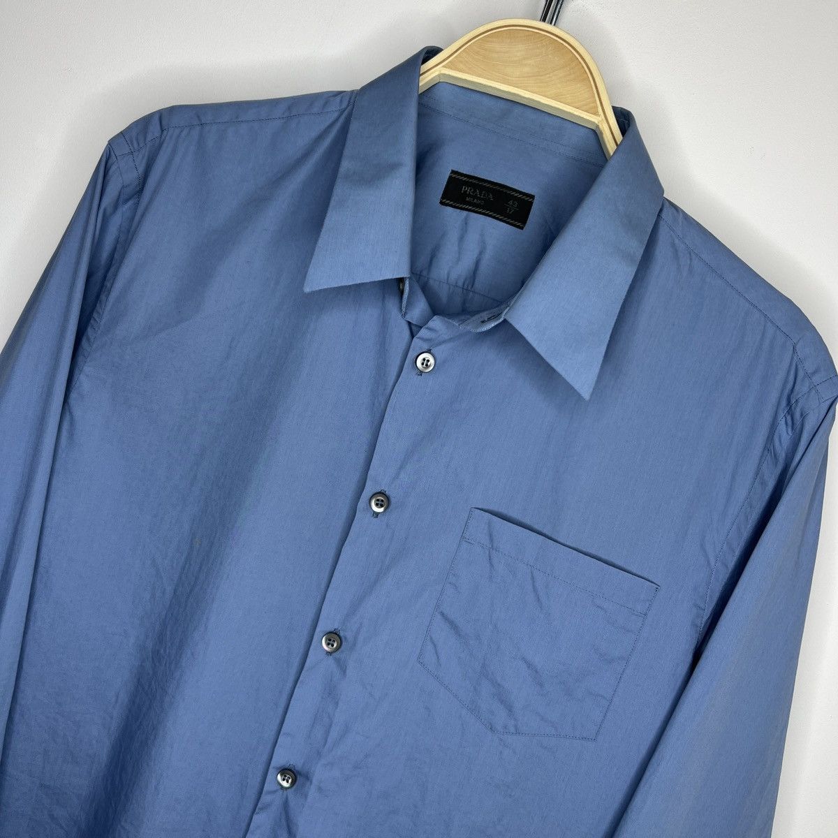 Prada Prada Cotton Shirt Button Up Classic Luxury Navy Blue Size US M / EU 48-50 / 2 - 4 Thumbnail