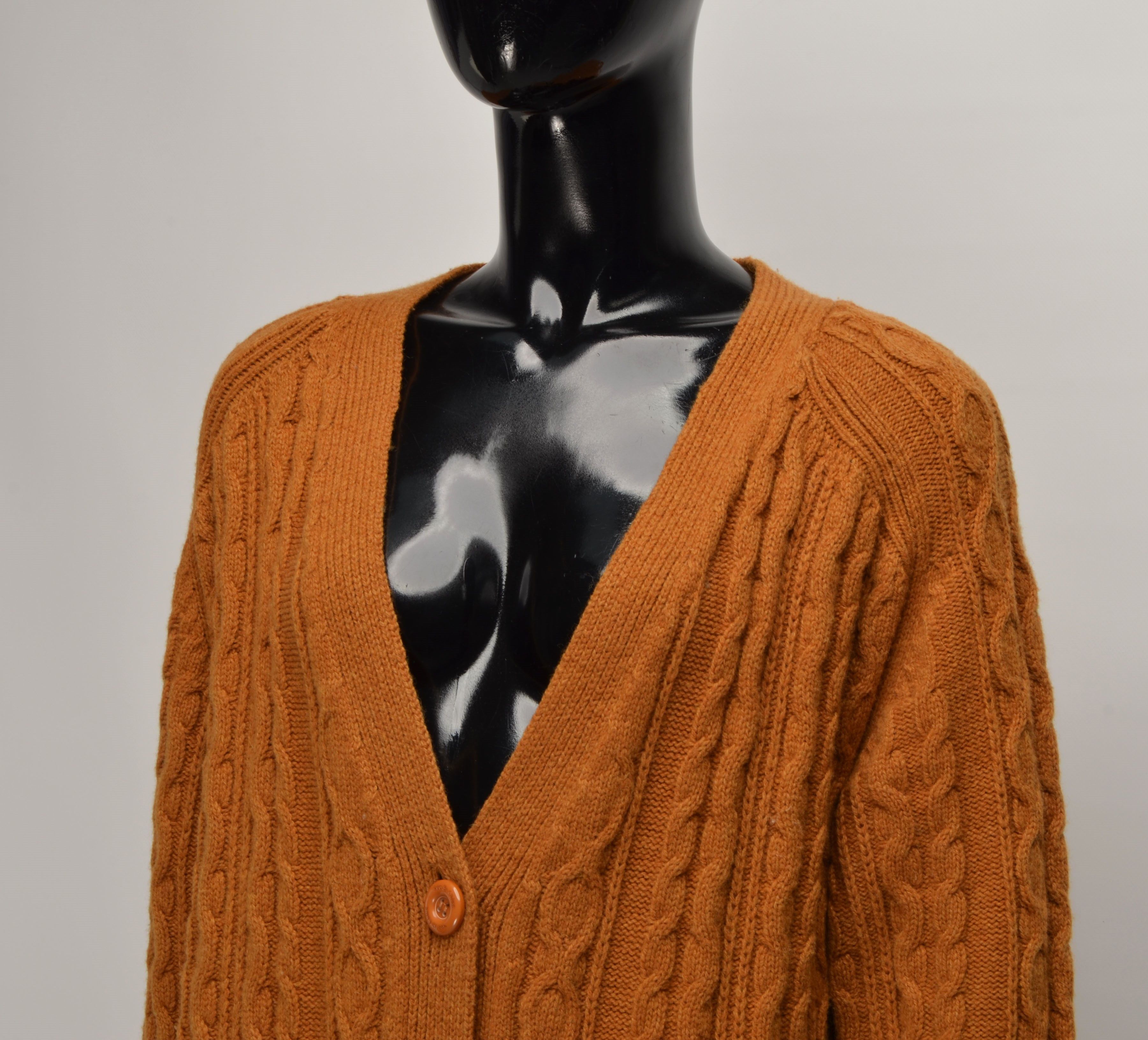 Chloe See by Chloe Cable Knit Autumnal Brown Long Cardigan Size M / US 6-8 / IT 42-44 - 2 Thumbnail