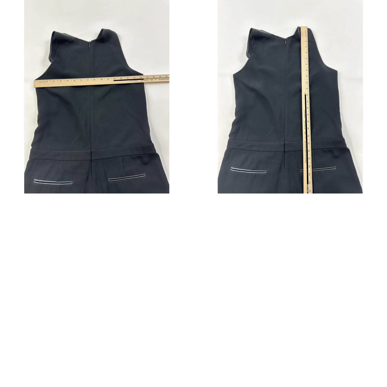 Bones Rag And Bone Jumpsuit Women’s 10 Leather Detail Sleeveless High Neck Key Hole Front Pockets Black Solid Dress/One-Piece Casual Workwear Party/Cocktail Size 32" / US 10 / IT 46 - 9 Thumbnail
