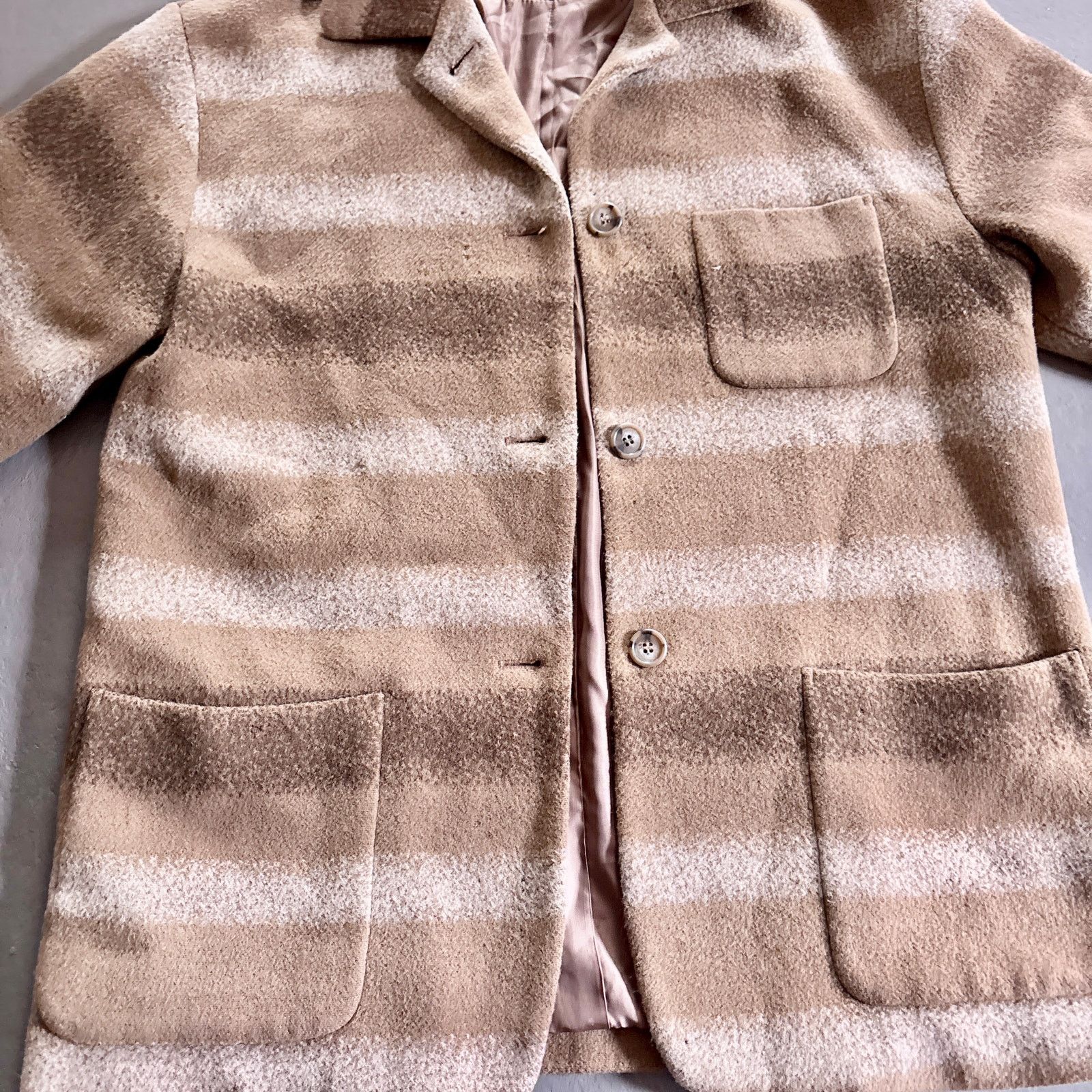 Vintage Vintage Time Plaid Fleece Shacket Brown Beige Stripes Size M / US 6-8 / IT 42-44 - 5 Thumbnail