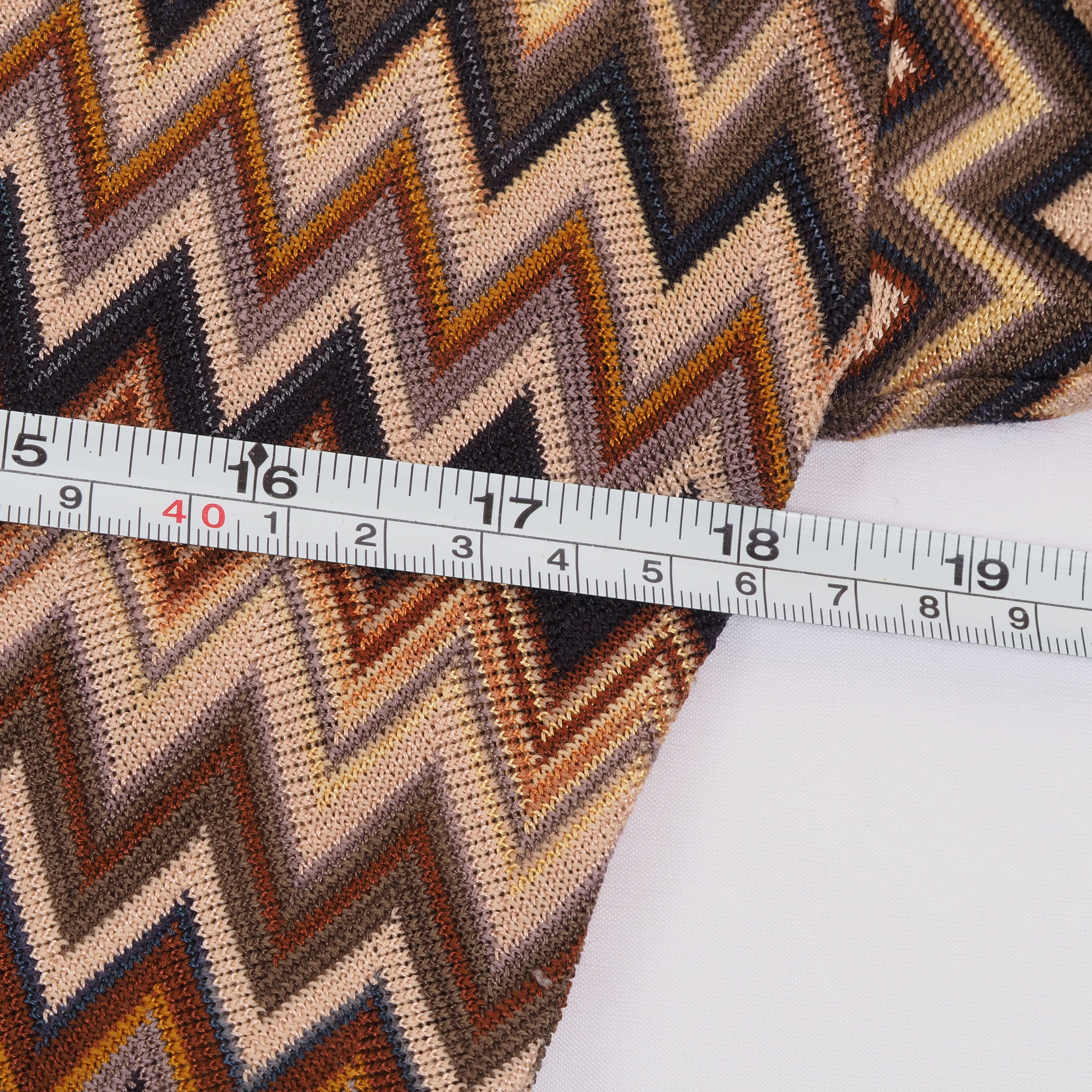 Missoni Missoni Vintage Knit Belted Chevron Zigzag Dress Brown Size L / US 10 / IT 46 - 7 Thumbnail