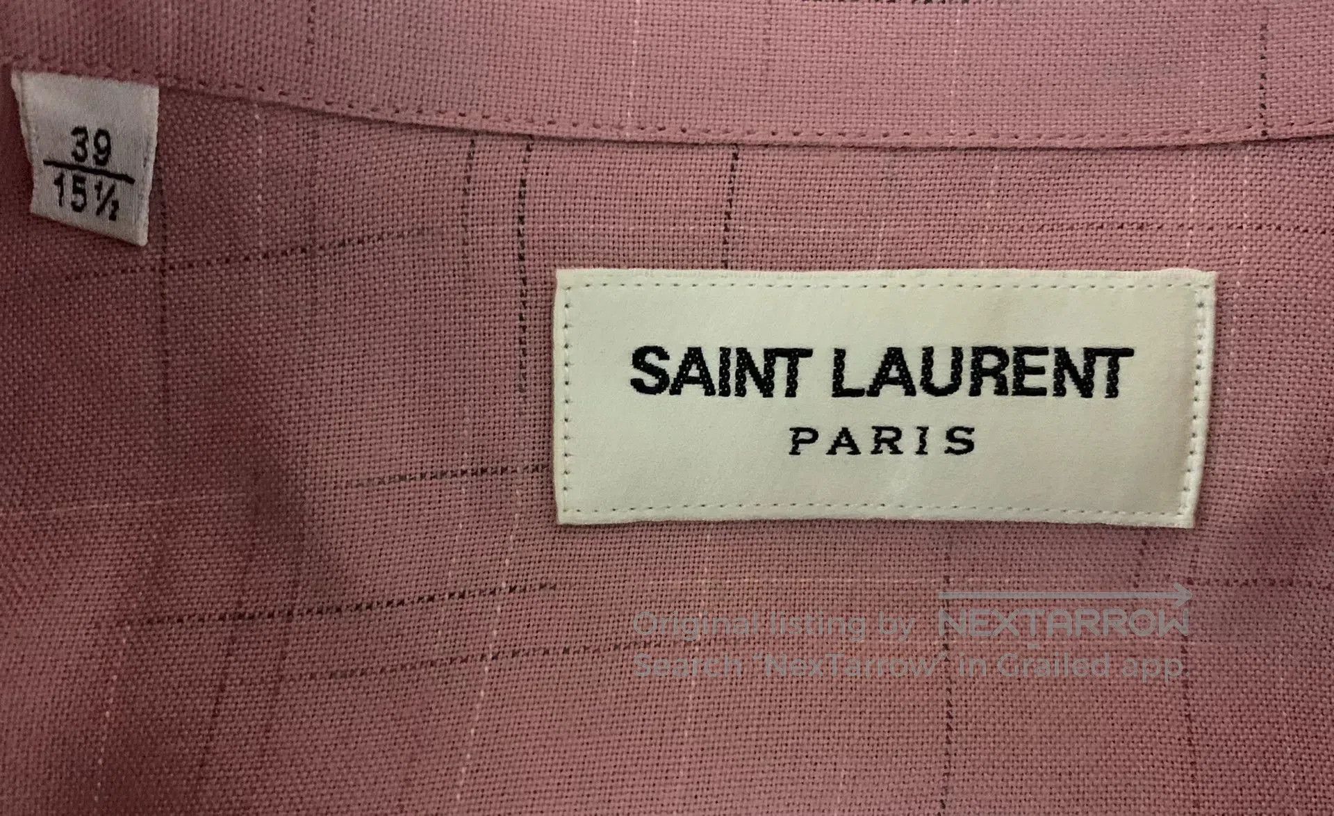 Saint Laurent Paris Saint Laurent SLP 14FW Pink Cuban Collar Shirt. Size US M / EU 48-50 / 2 - 3 Thumbnail
