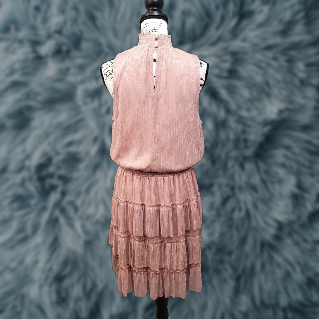 Vintage MSK Shift Dress Womens Size 1X Pink Sparkly Metallic Smocked Sleeveless Dress Size XL / US 12-14 / IT 48-50 - 1 Thumbnail