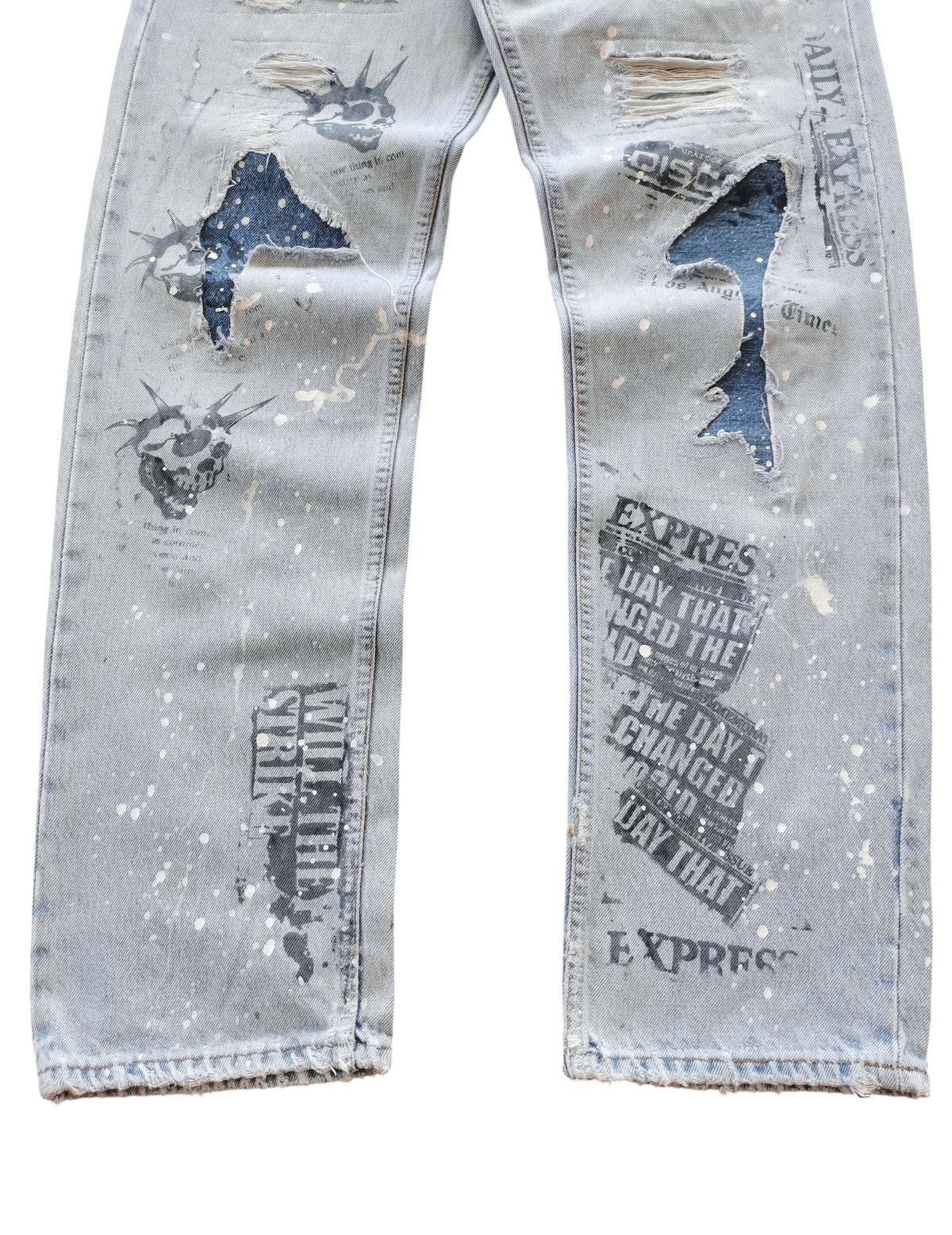 Levi's Levi’s 501 Custom Vintage Jeans Graffiti Stencil Art 1990s Size US 32 / EU 48 - 4 Thumbnail