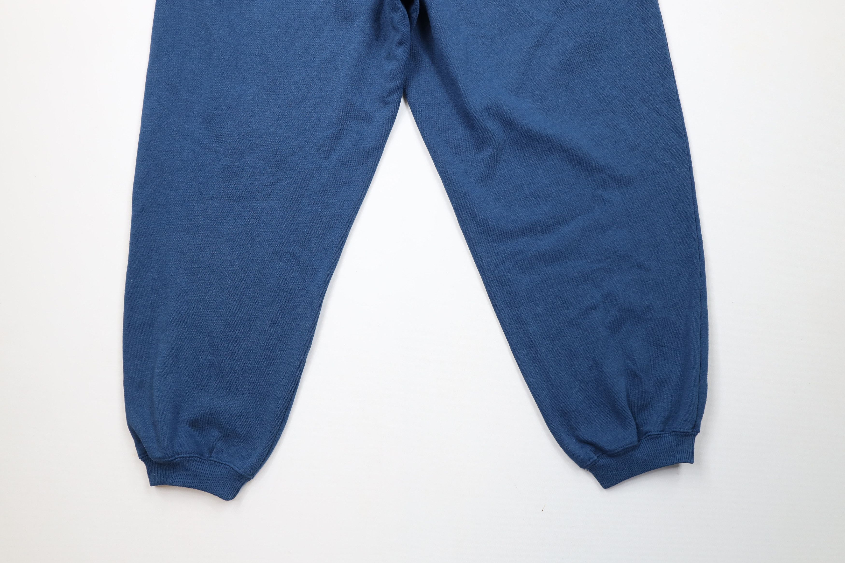 Vintage Vintage 90s Streetwear Blank Cuffed Sweatpants Joggers Blue Size US 36 / EU 52 - 9 Thumbnail